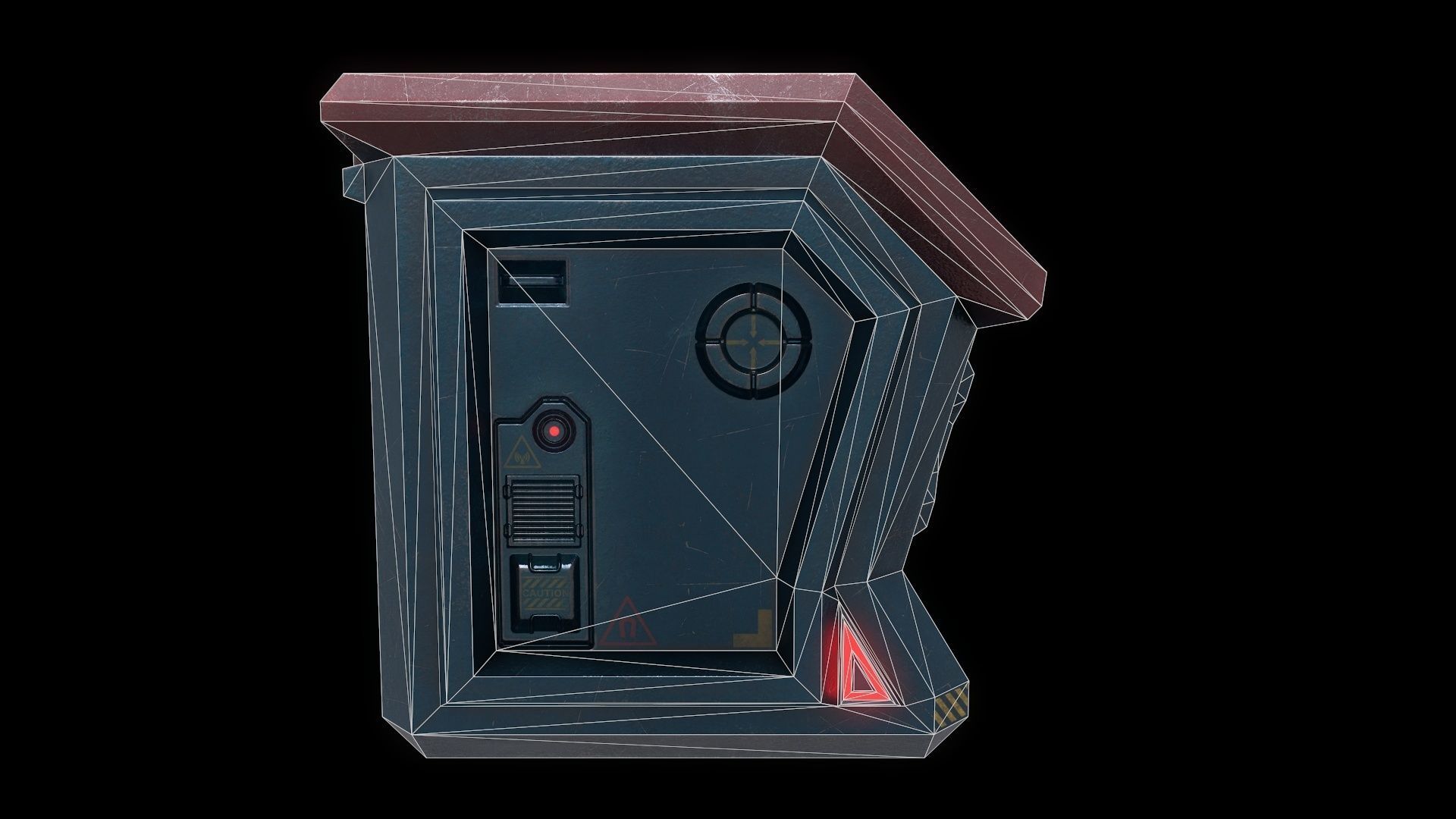 6 Models Scifi Crate Pack Openable Door Low-poly 3D model_42