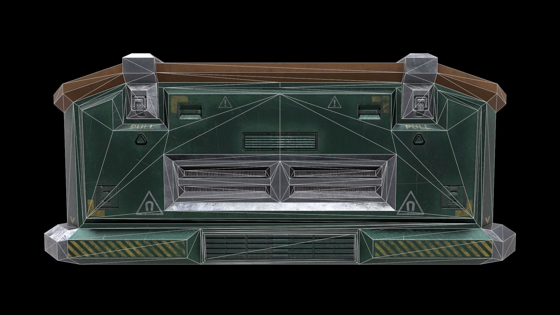 6 Models Scifi Crate Pack Openable Door Low-poly 3D model_22