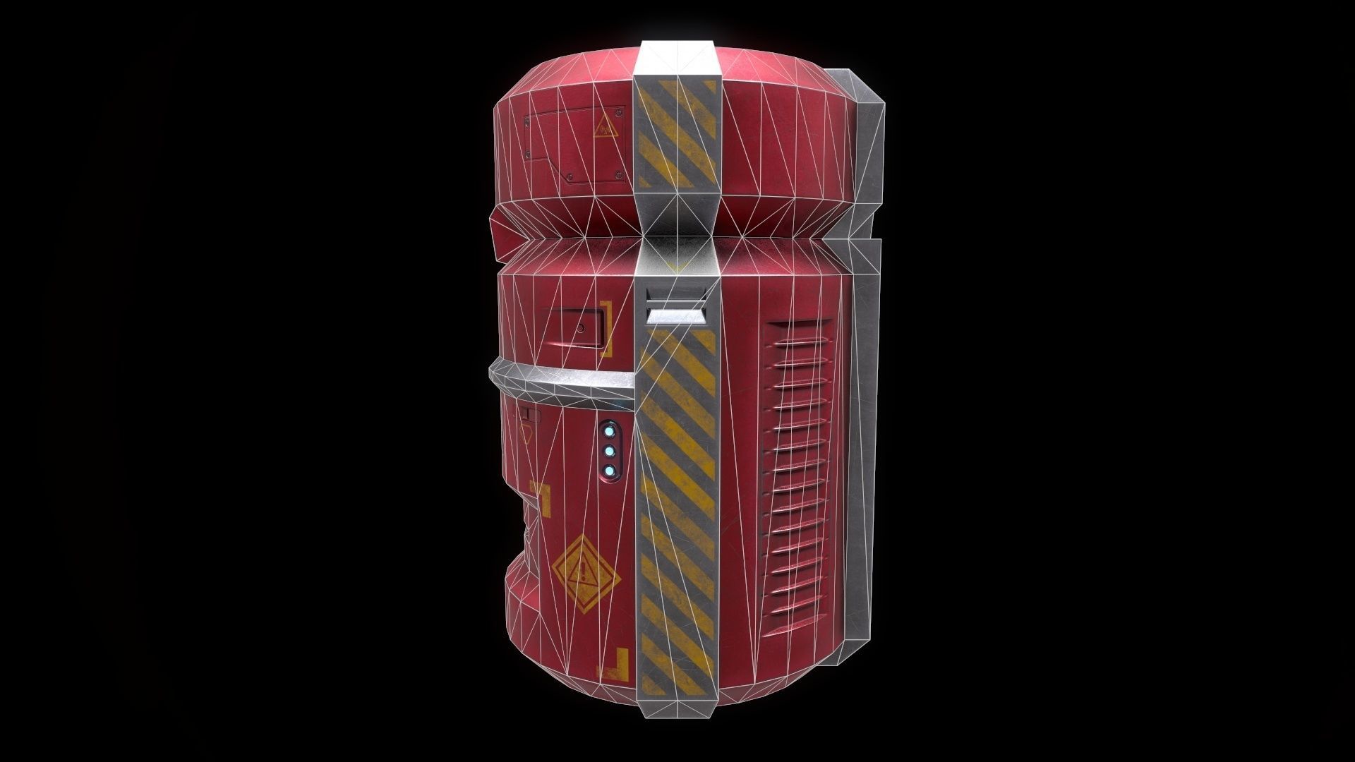 6 Models Scifi Crate Pack Openable Door Low-poly 3D model_92
