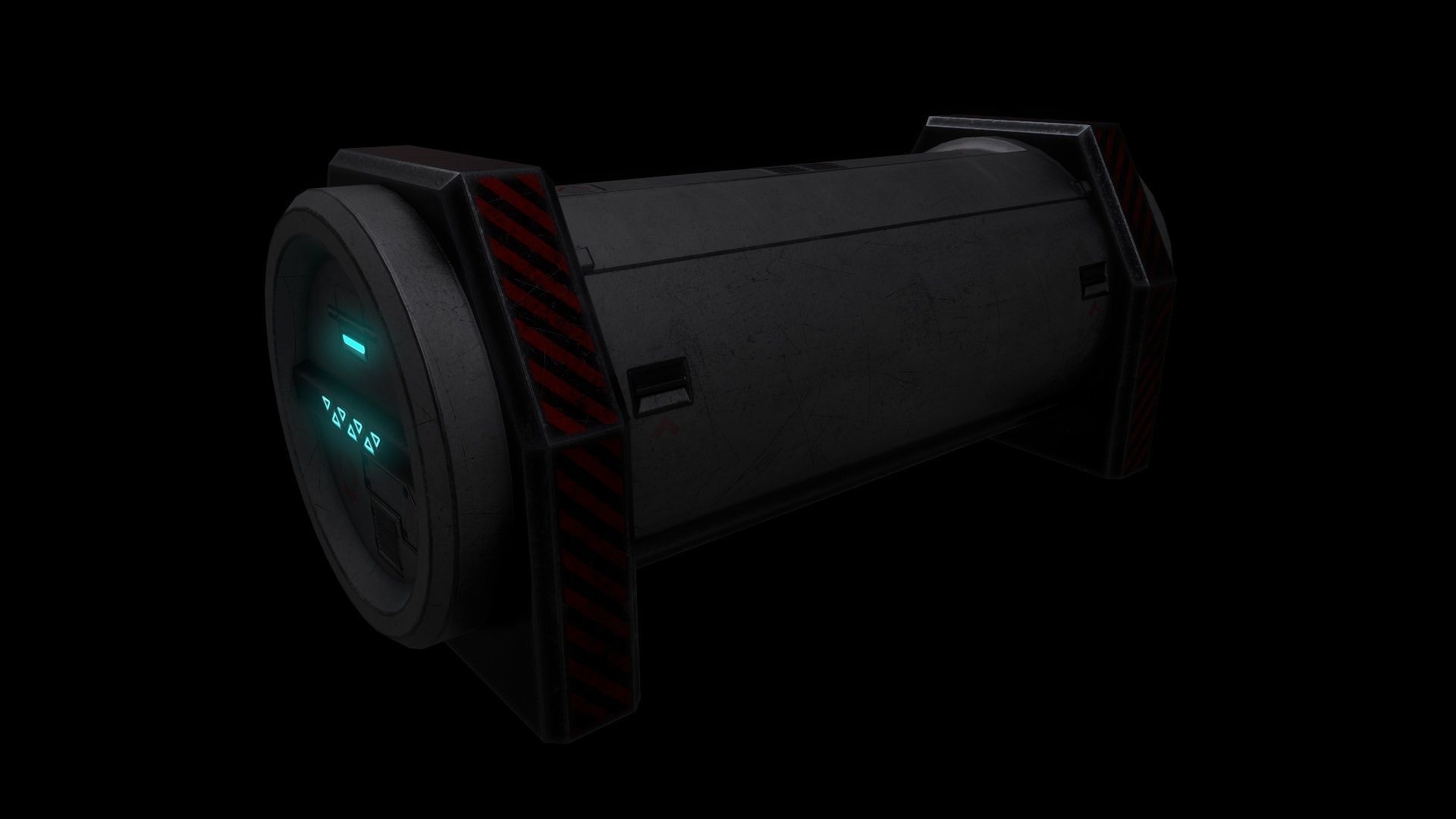 6 Models Scifi Crate Pack Openable Door Low-poly 3D model_104