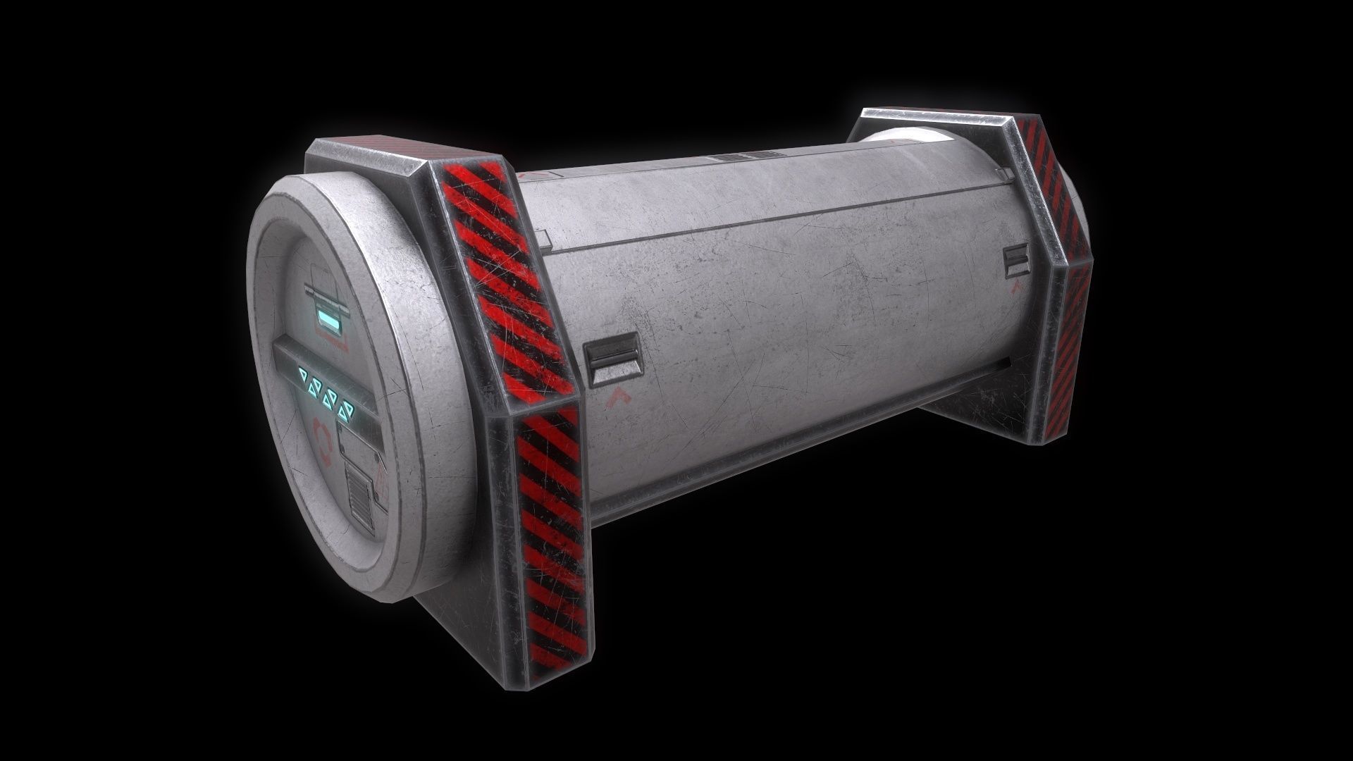 6 Models Scifi Crate Pack Openable Door Low-poly 3D model_102