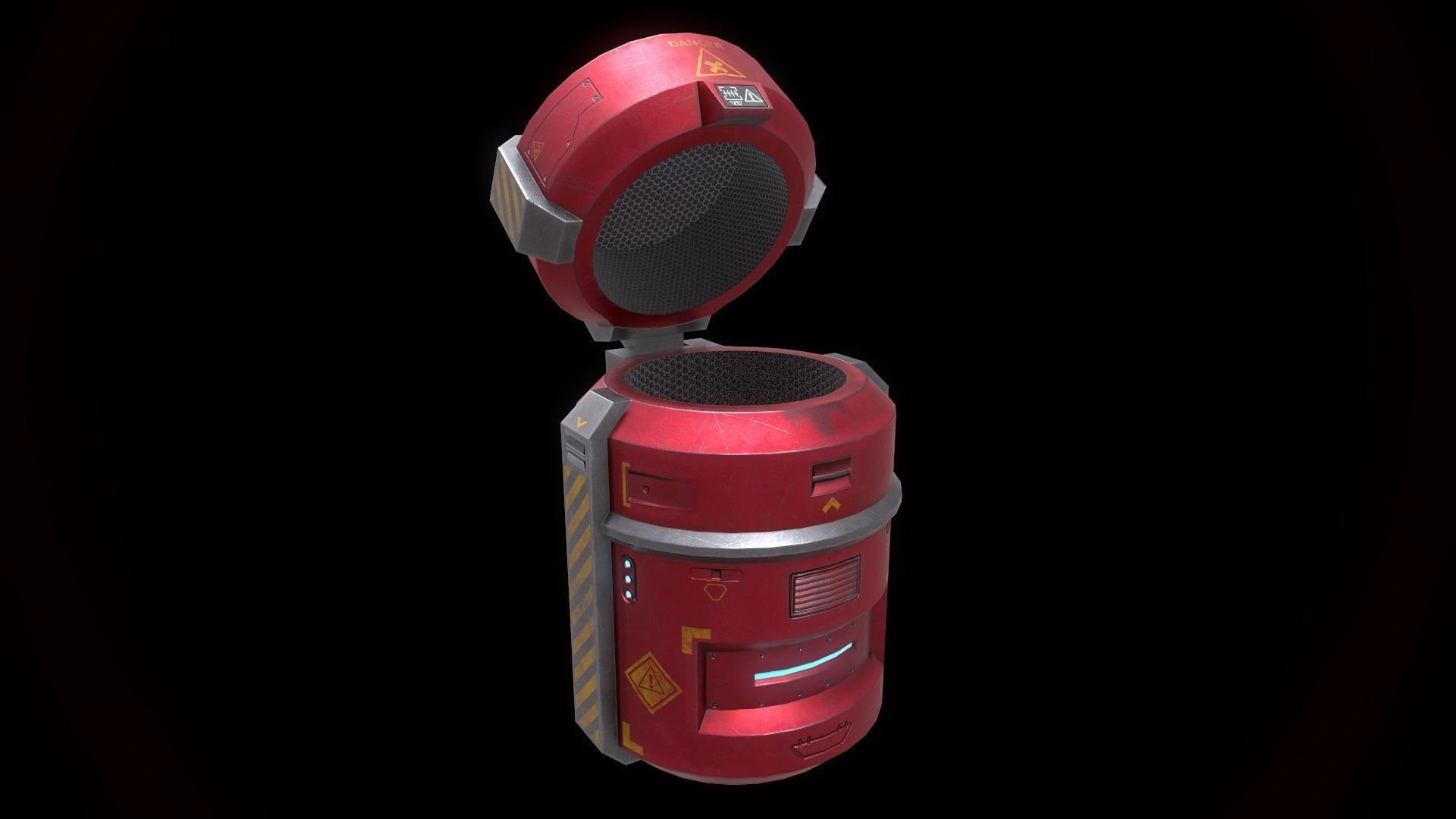 6 Models Scifi Crate Pack Openable Door Low-poly 3D model_87