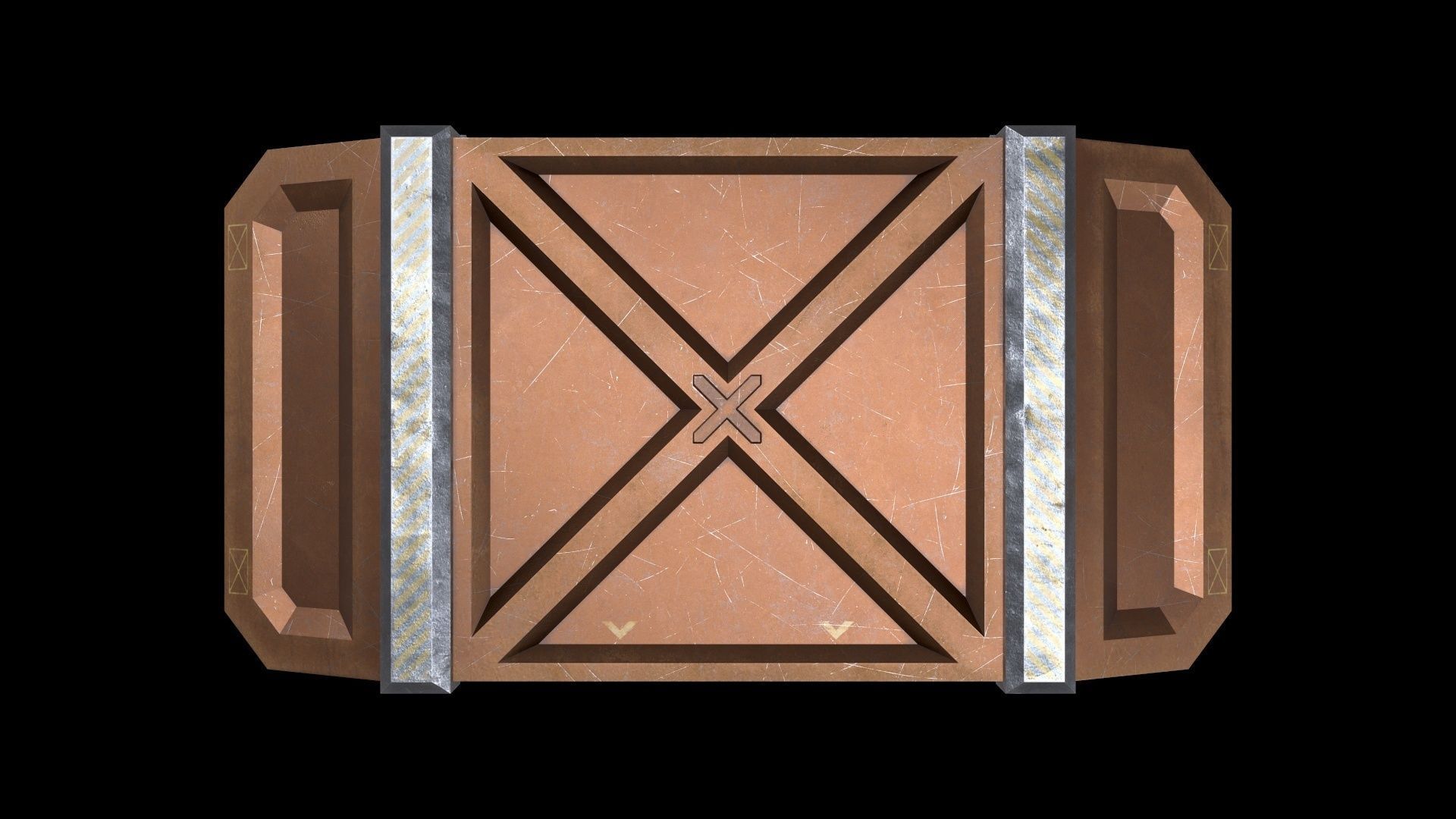 6 Models Scifi Crate Pack Openable Door Low-poly 3D model_29