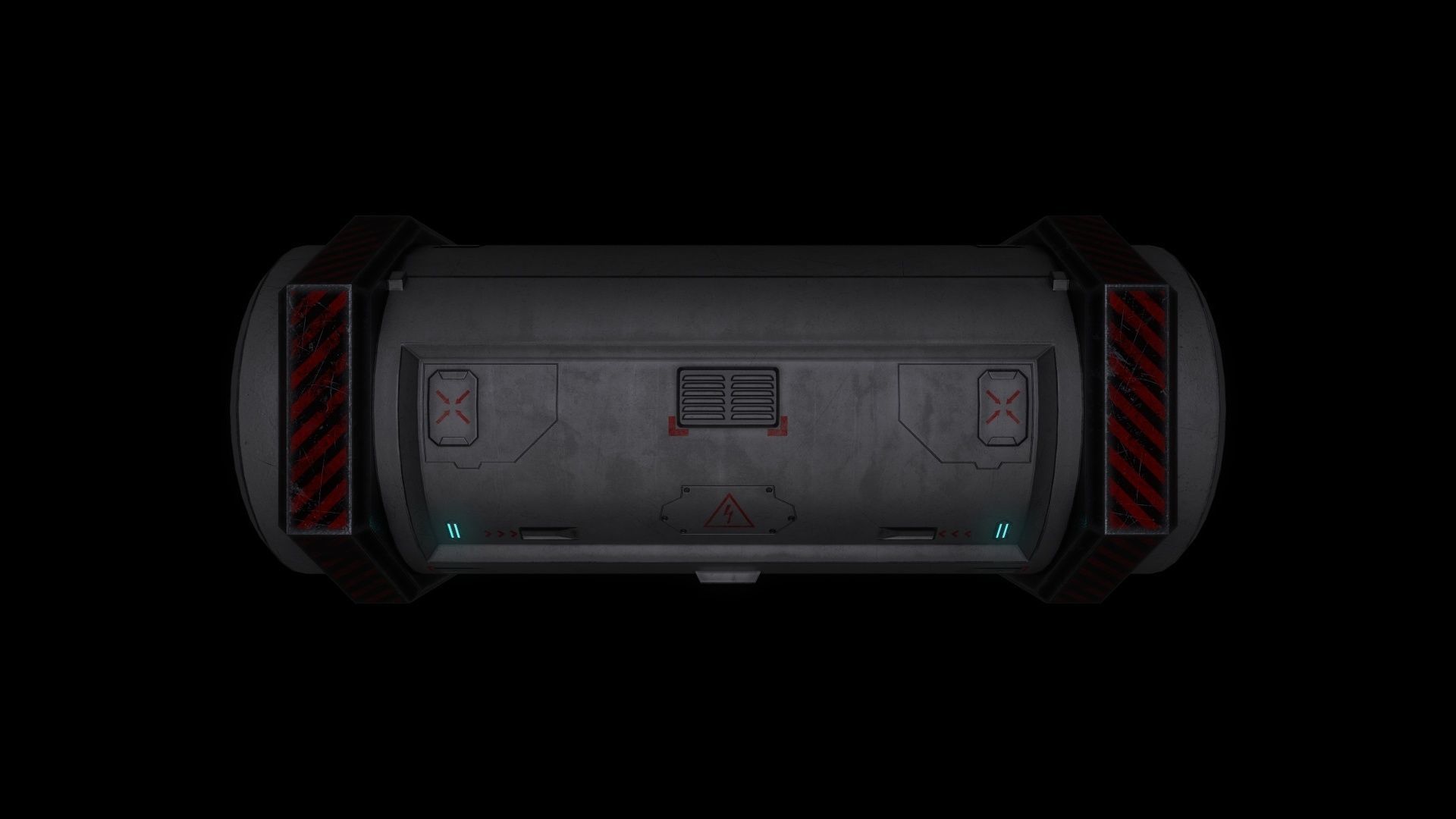 6 Models Scifi Crate Pack Openable Door Low-poly 3D model_116