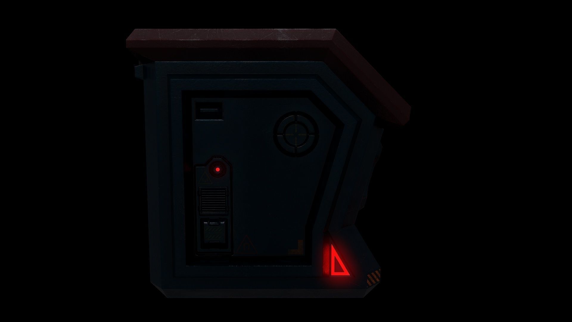 6 Models Scifi Crate Pack Openable Door Low-poly 3D model_43