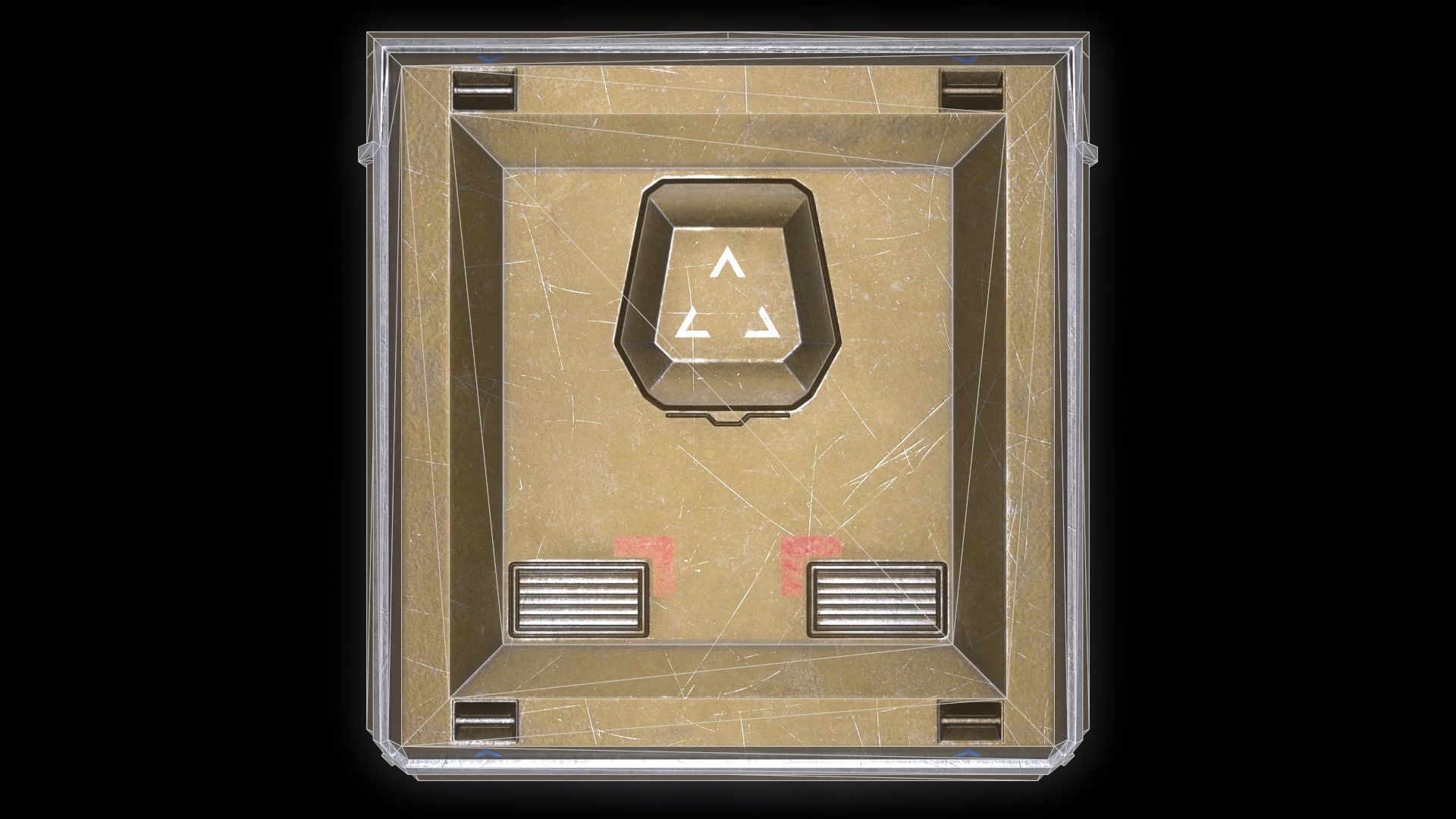 6 Models Scifi Crate Pack Openable Door Low-poly 3D model_64