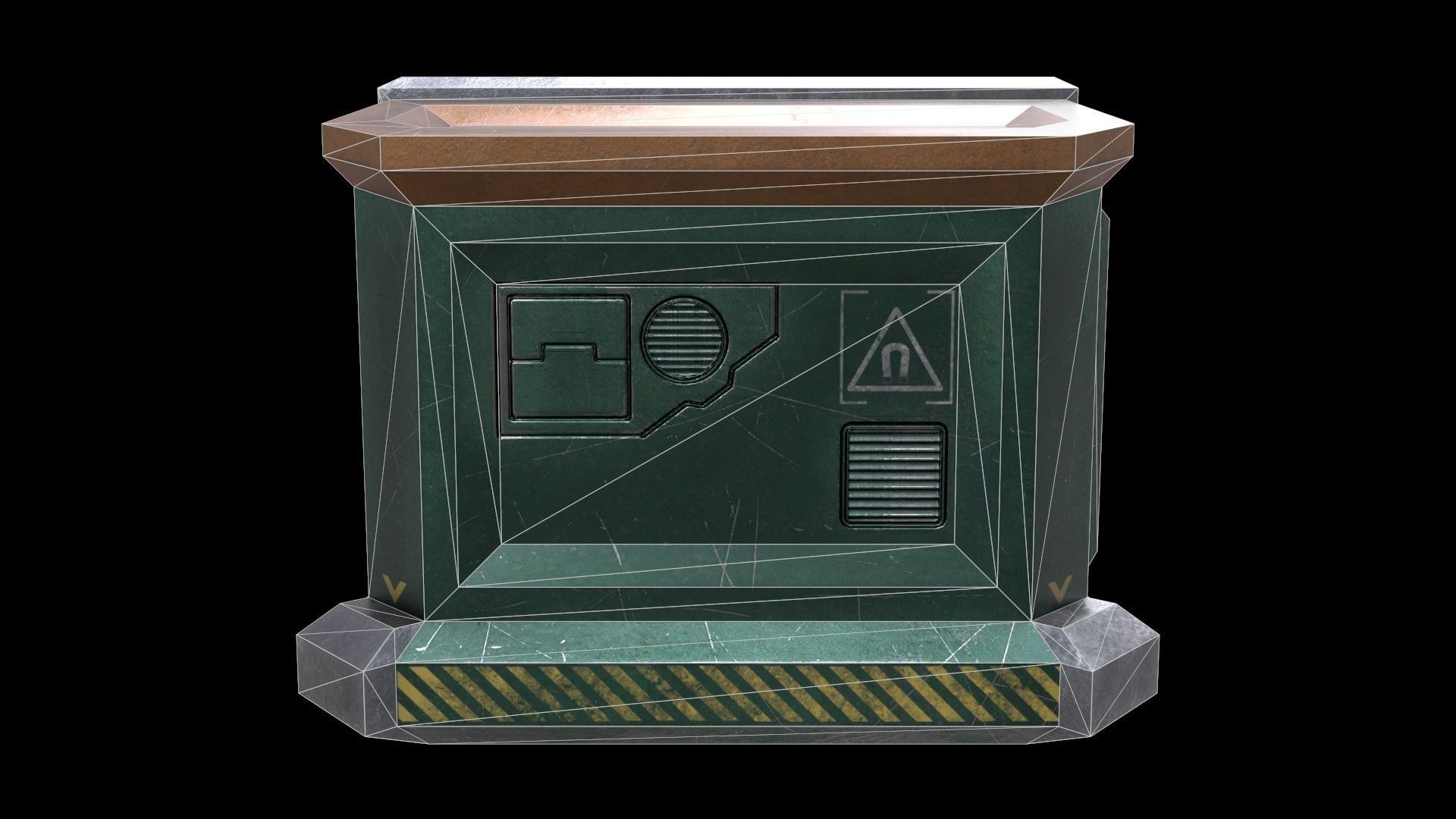 6 Models Scifi Crate Pack Openable Door Low-poly 3D model_24