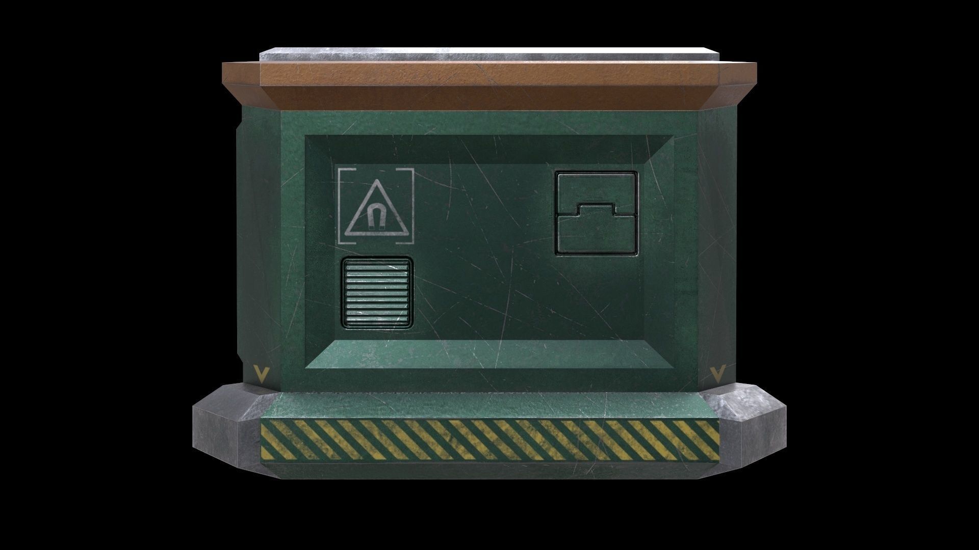 6 Models Scifi Crate Pack Openable Door Low-poly 3D model_27