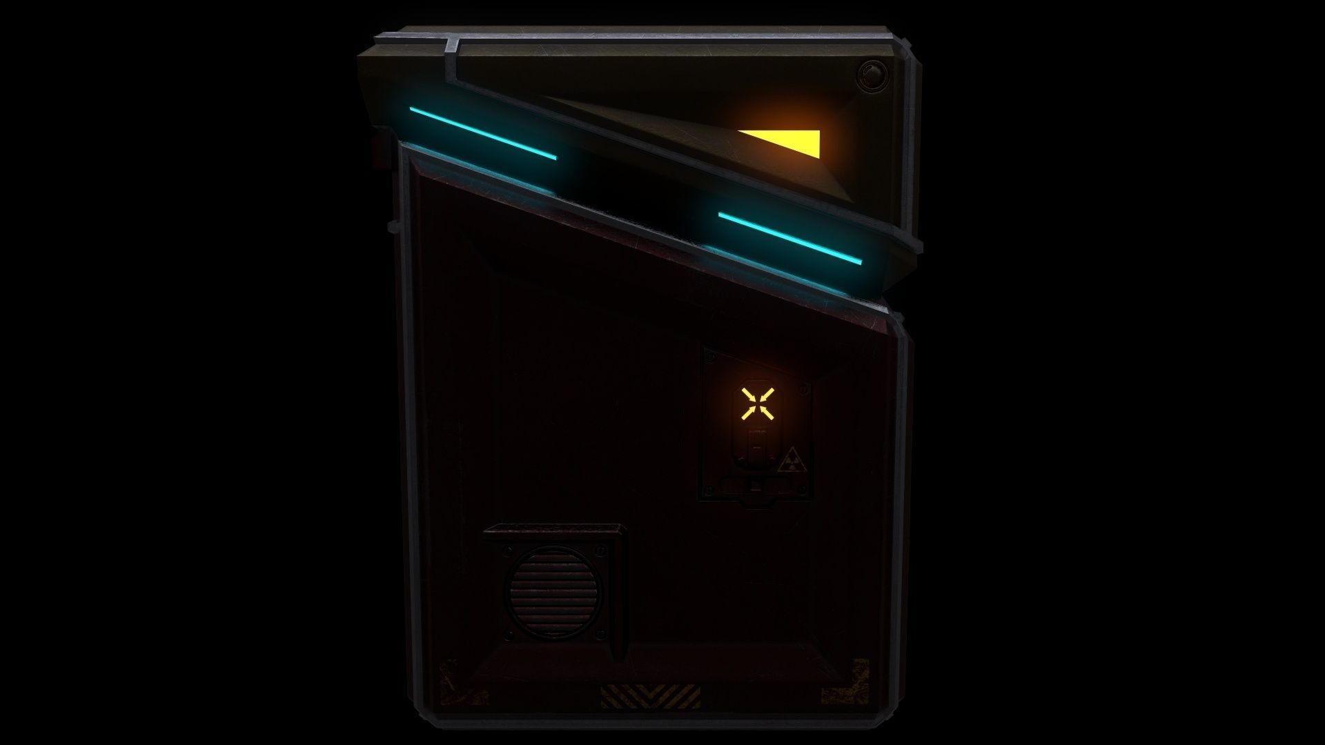 6 Models Scifi Crate Pack Openable Door Low-poly 3D model_60