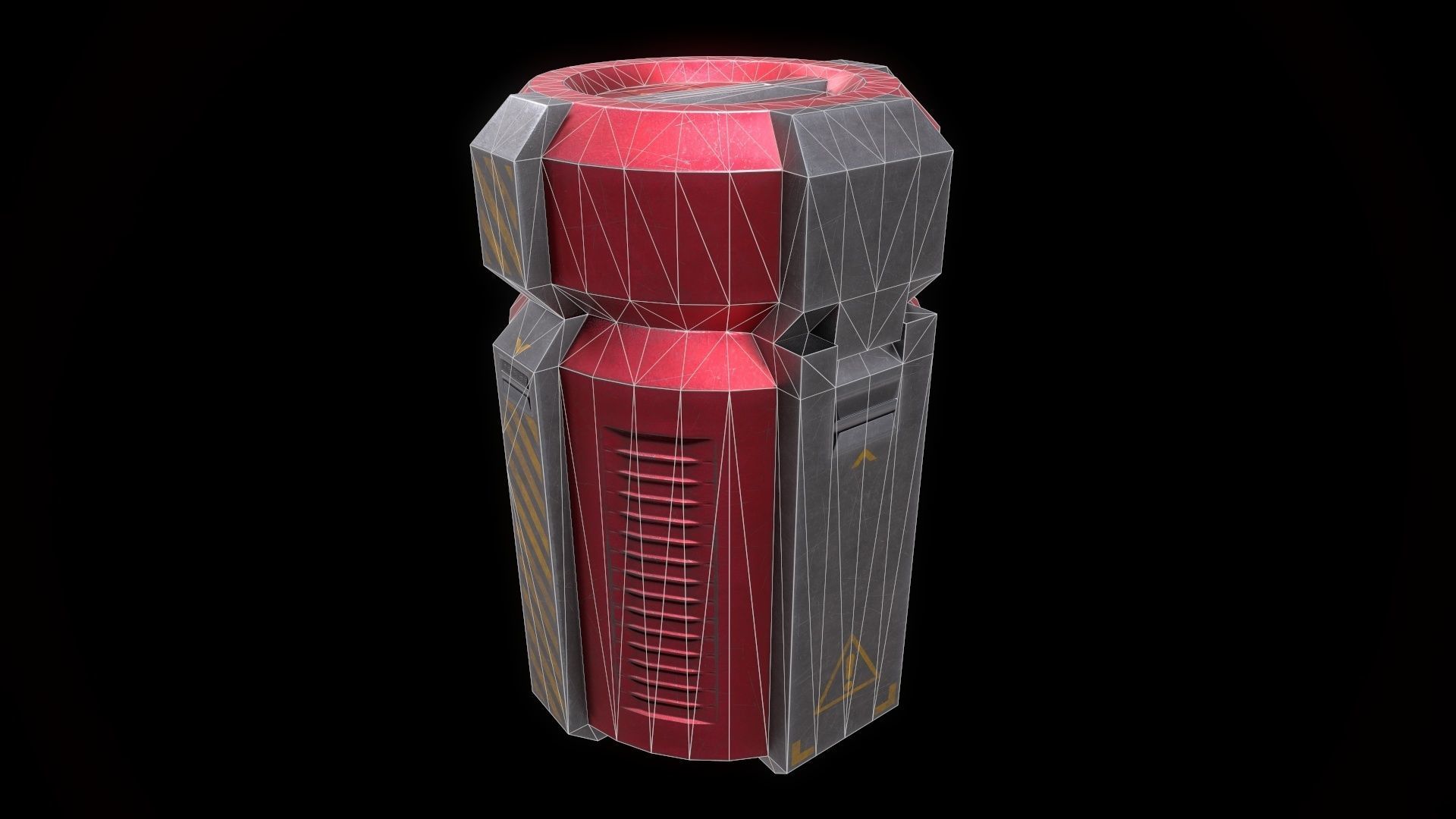 6 Models Scifi Crate Pack Openable Door Low-poly 3D model_86