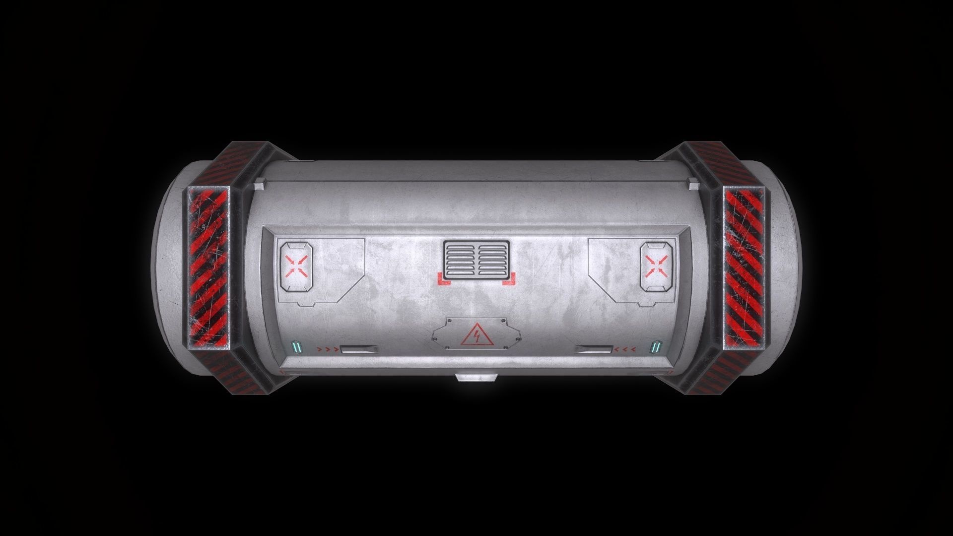 6 Models Scifi Crate Pack Openable Door Low-poly 3D model_114