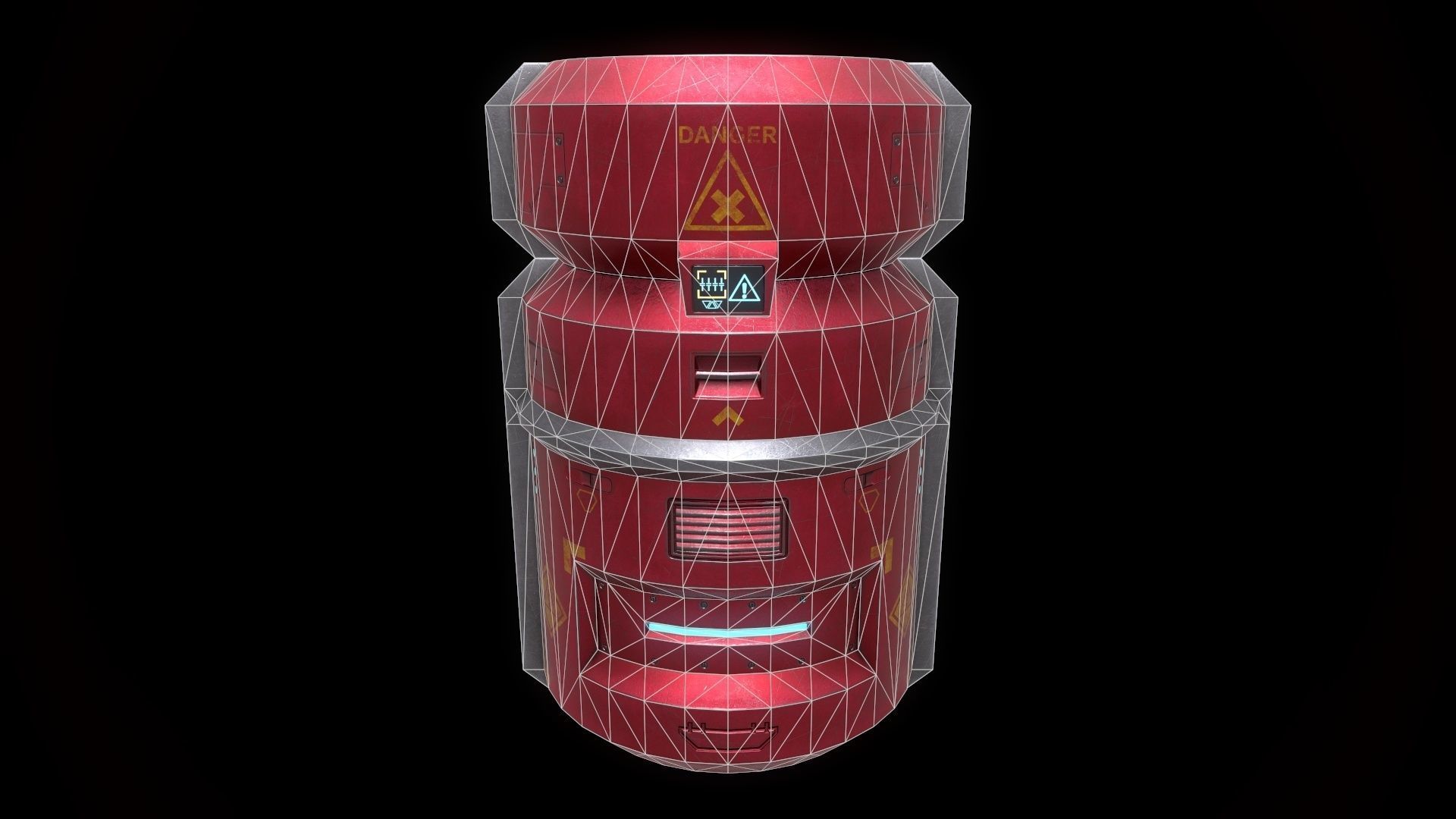 6 Models Scifi Crate Pack Openable Door Low-poly 3D model_89