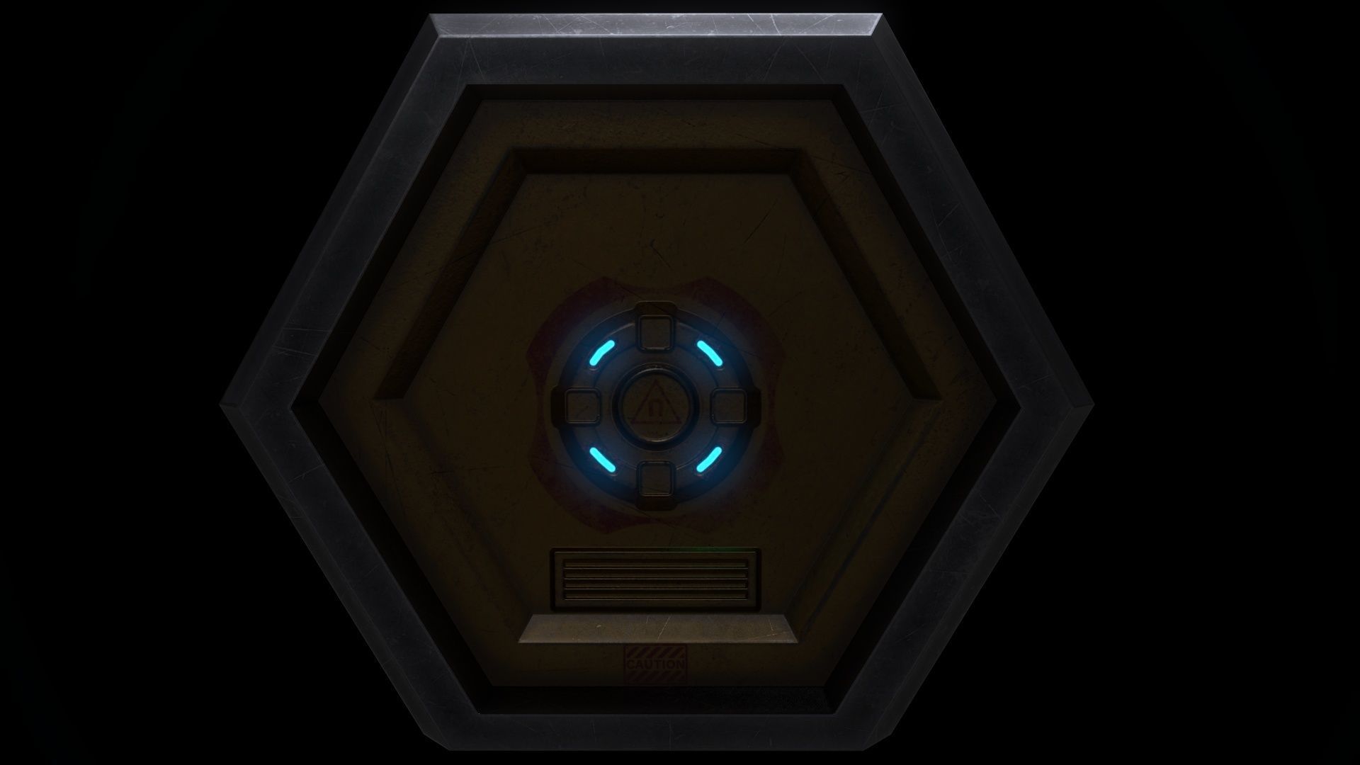 6 Models Scifi Crate Pack Openable Door Low-poly 3D model_77