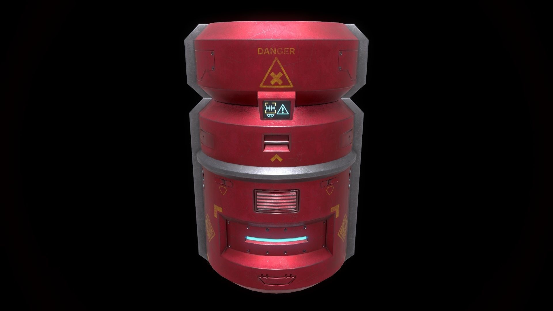 6 Models Scifi Crate Pack Openable Door Low-poly 3D model_88