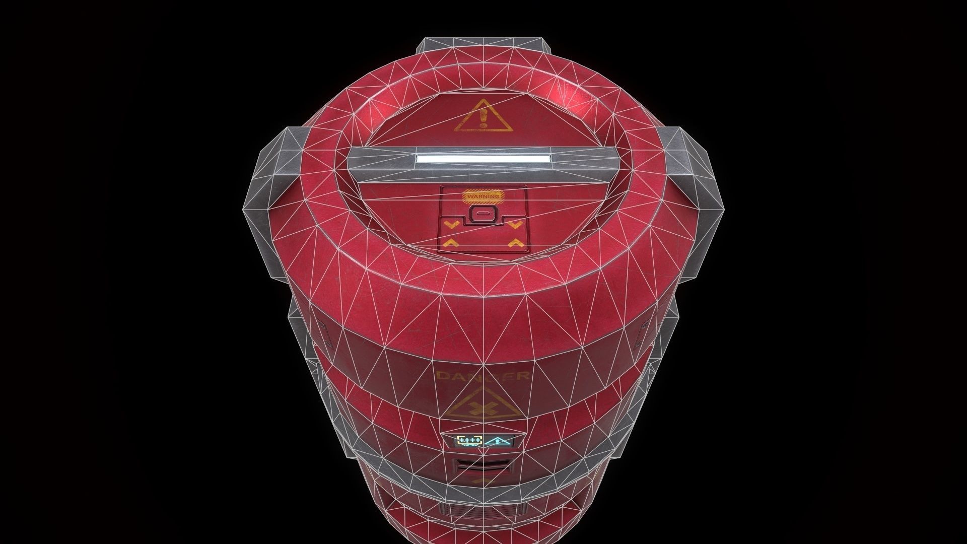 6 Models Scifi Crate Pack Openable Door Low-poly 3D model_97