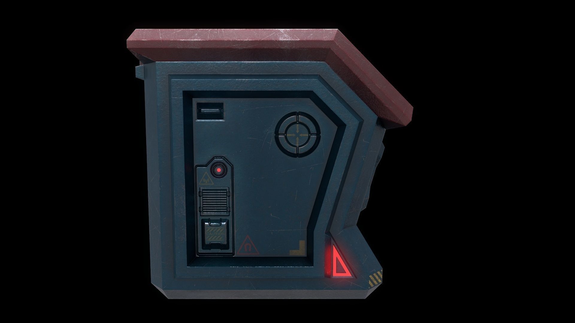 6 Models Scifi Crate Pack Openable Door Low-poly 3D model_41