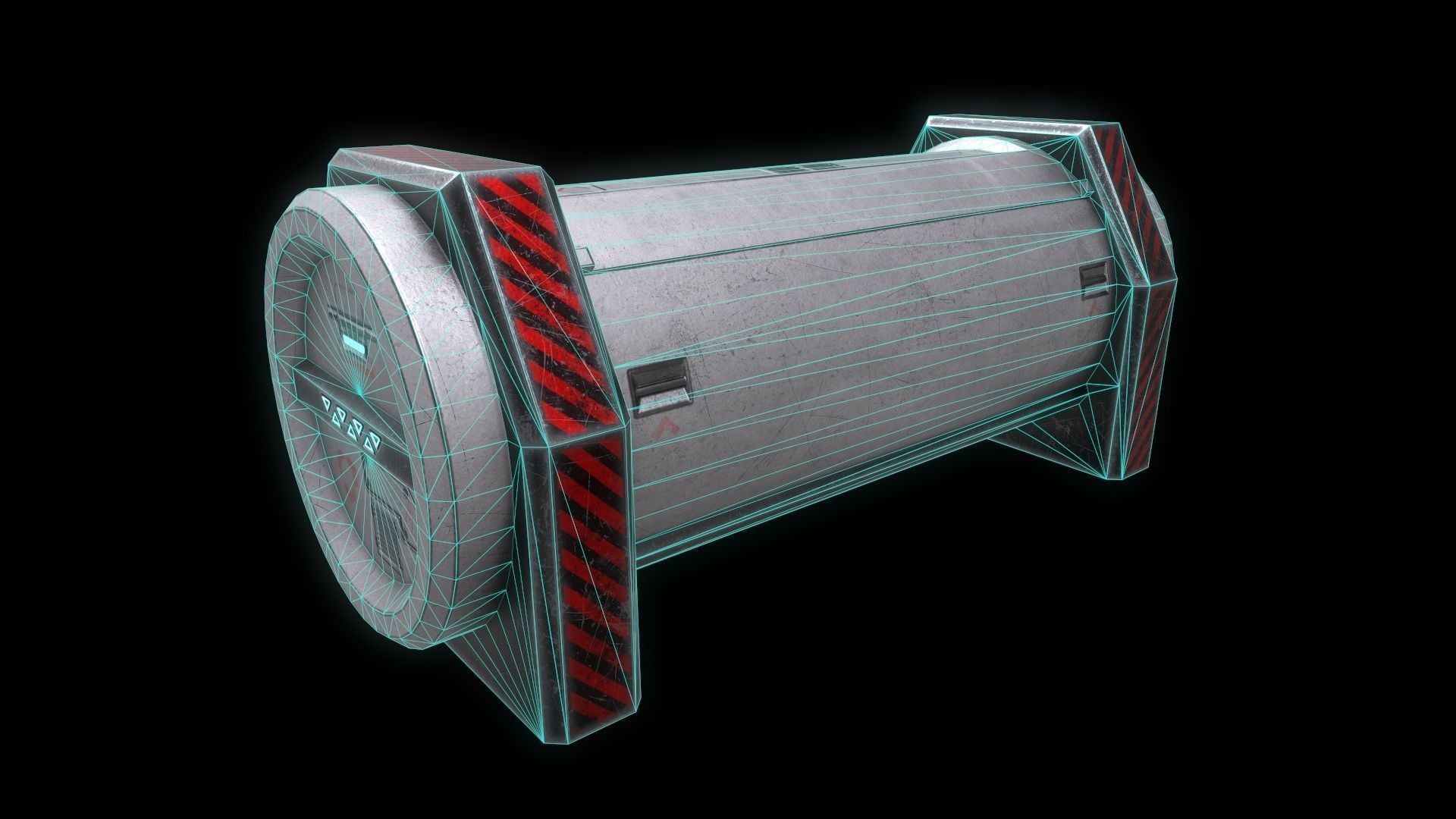 6 Models Scifi Crate Pack Openable Door Low-poly 3D model_103