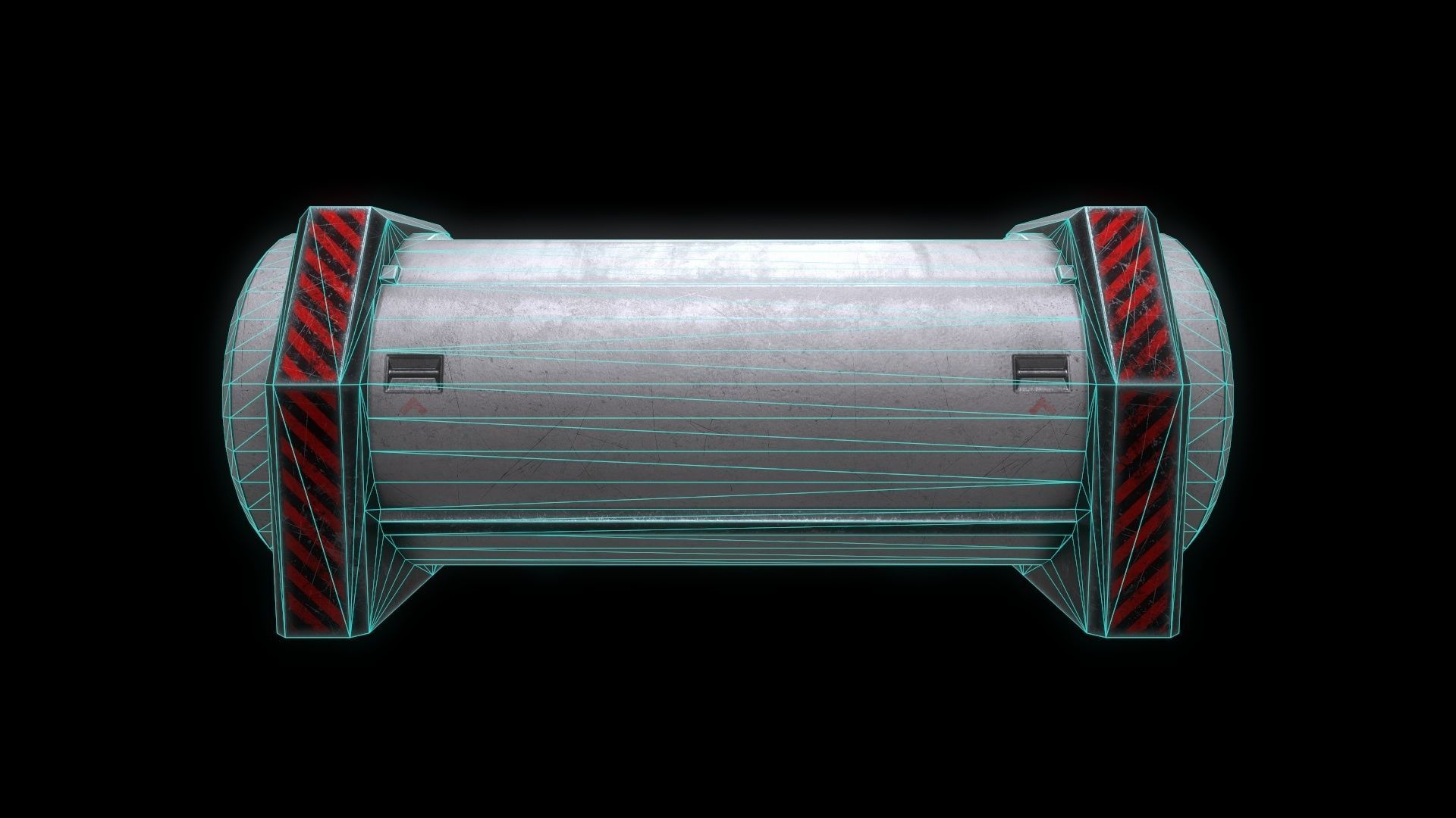 6 Models Scifi Crate Pack Openable Door Low-poly 3D model_113