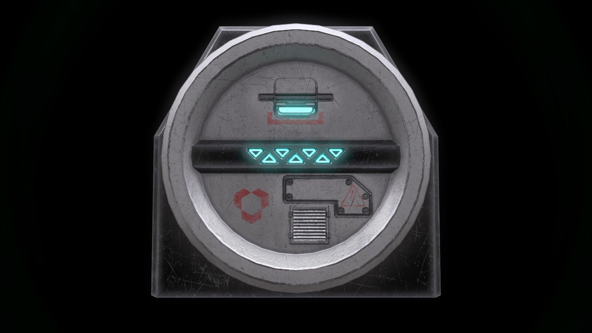 6 Models Scifi Crate Pack Openable Door Low-poly 3D model_109