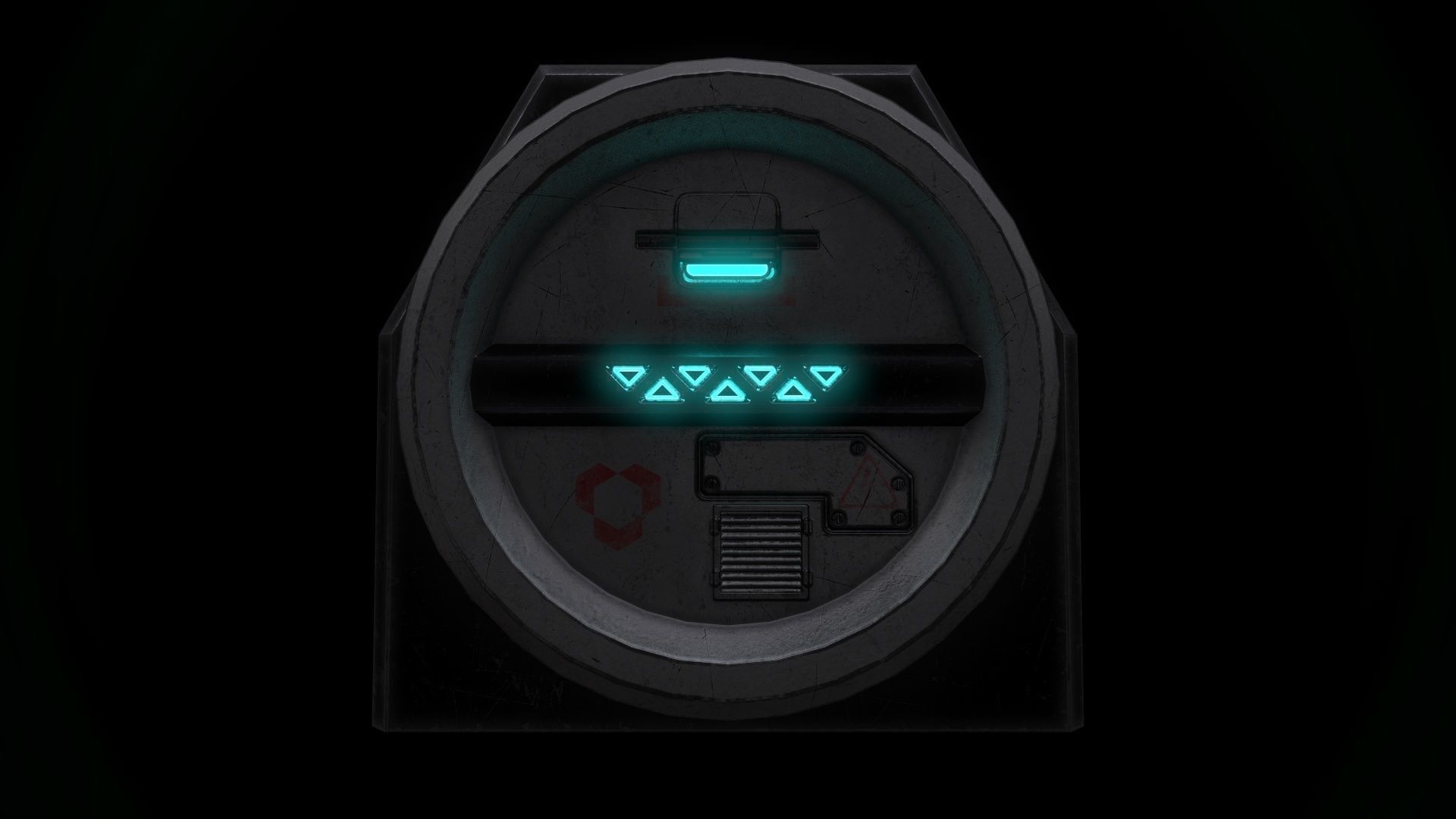 6 Models Scifi Crate Pack Openable Door Low-poly 3D model_111