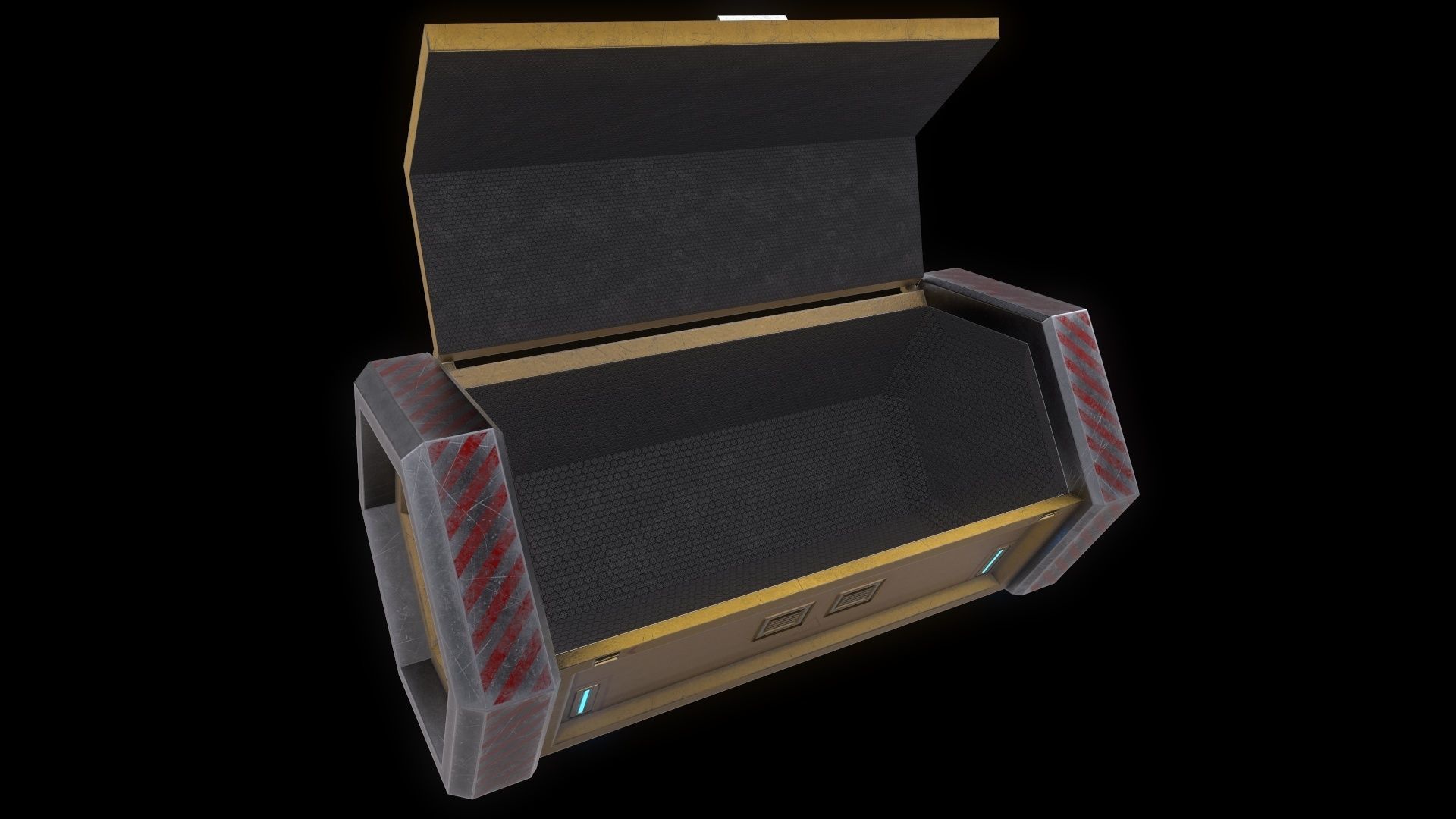 6 Models Scifi Crate Pack Openable Door Low-poly 3D model_71