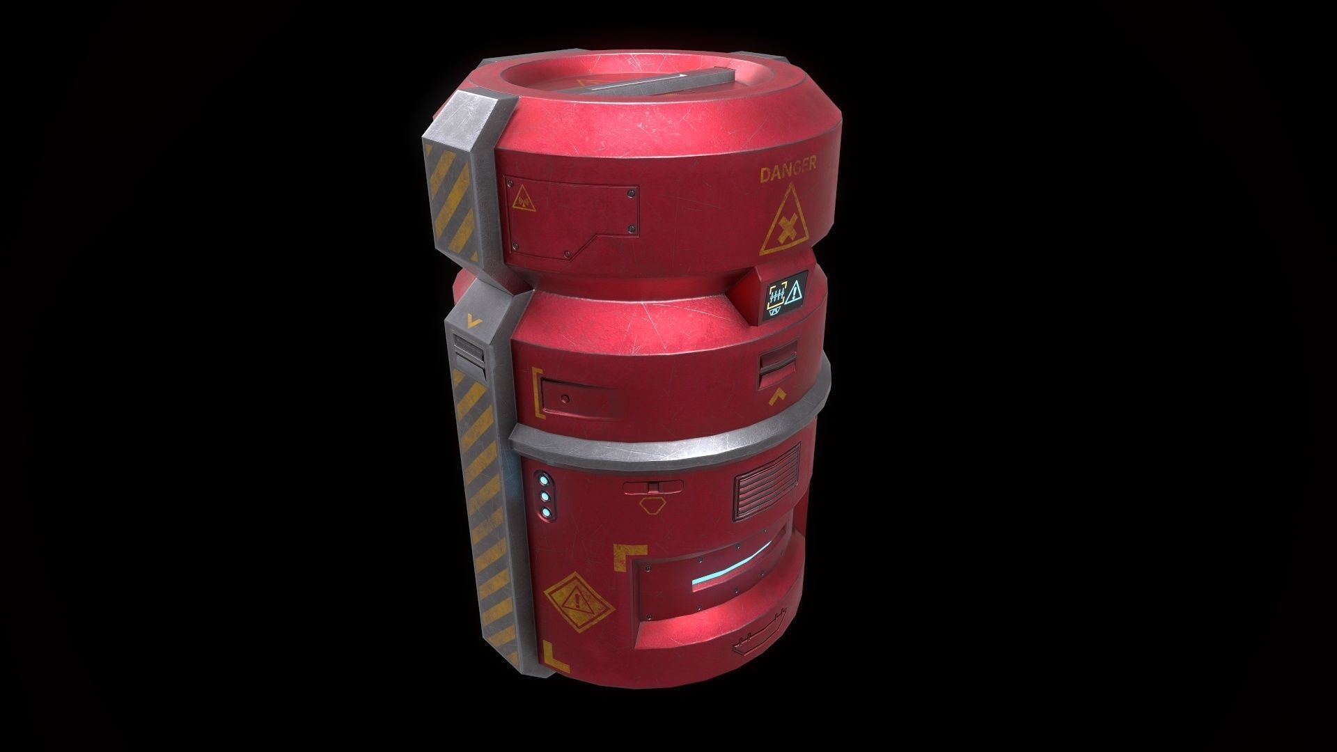 6 Models Scifi Crate Pack Openable Door Low-poly 3D model_82