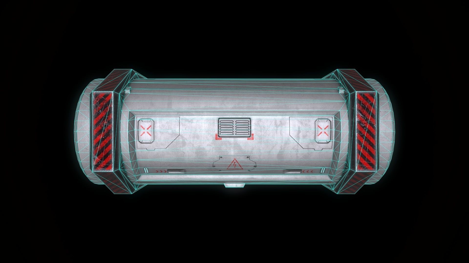 6 Models Scifi Crate Pack Openable Door Low-poly 3D model_115