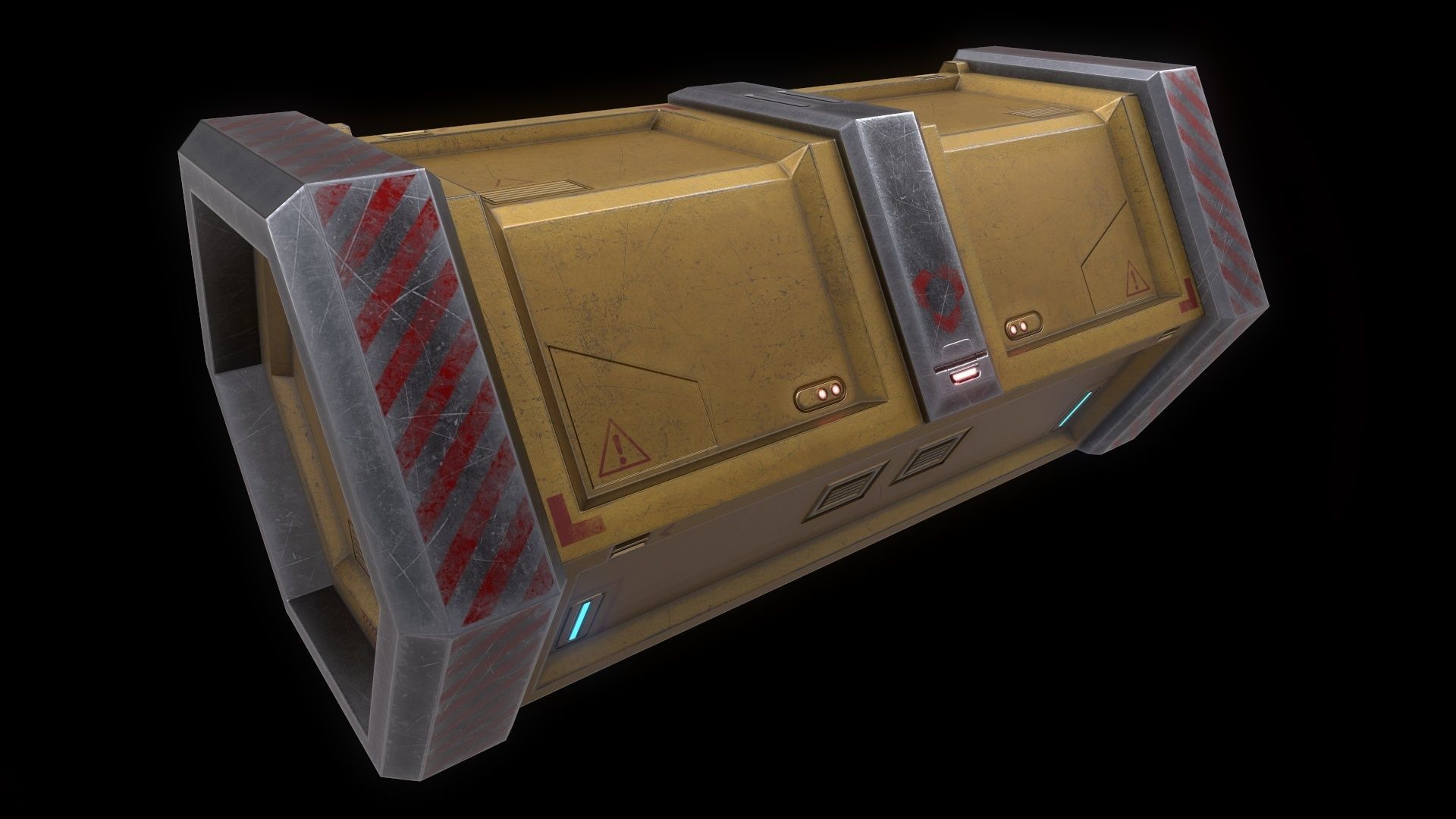 6 Models Scifi Crate Pack Openable Door Low-poly 3D model_65