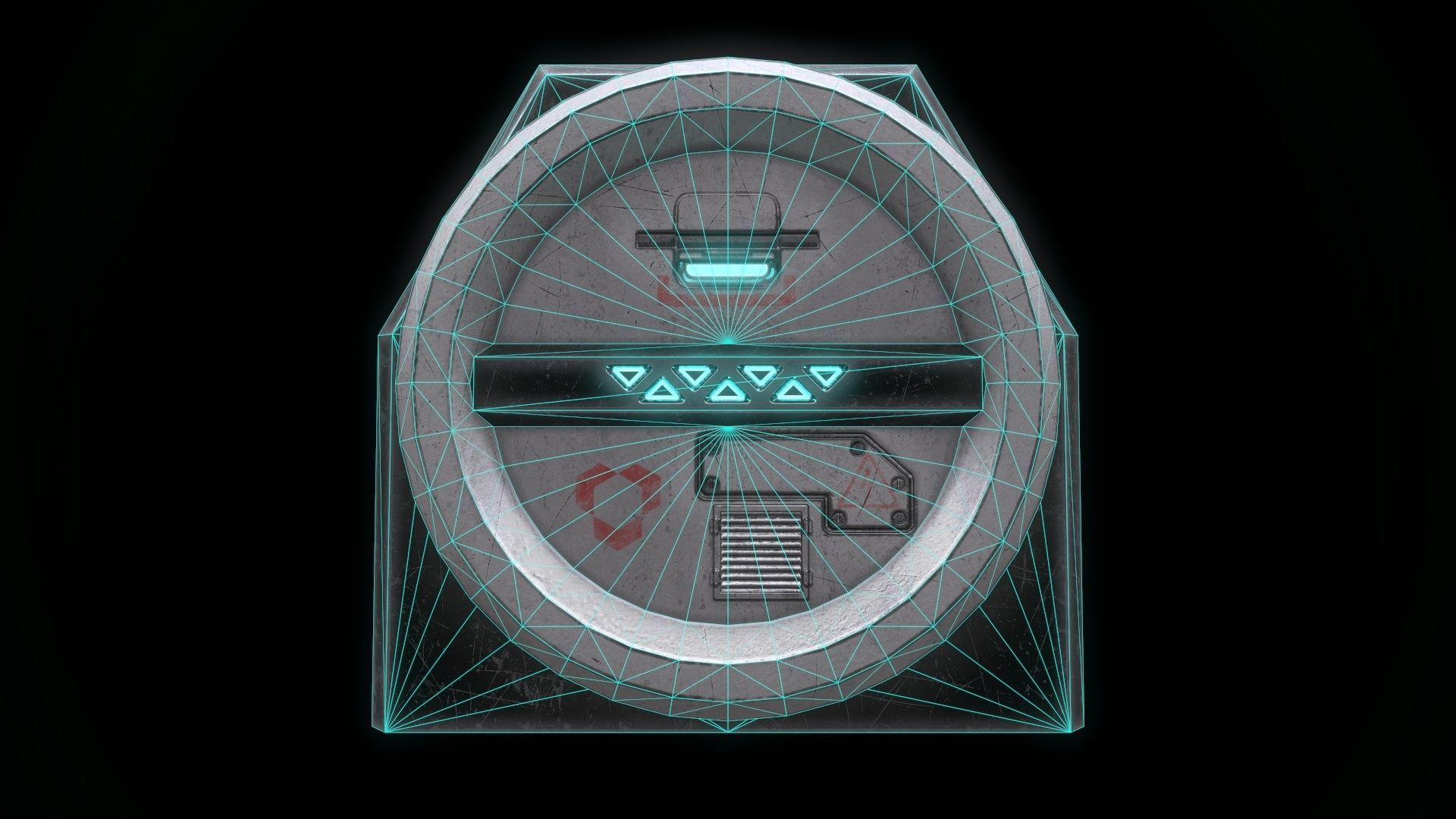 6 Models Scifi Crate Pack Openable Door Low-poly 3D model_110