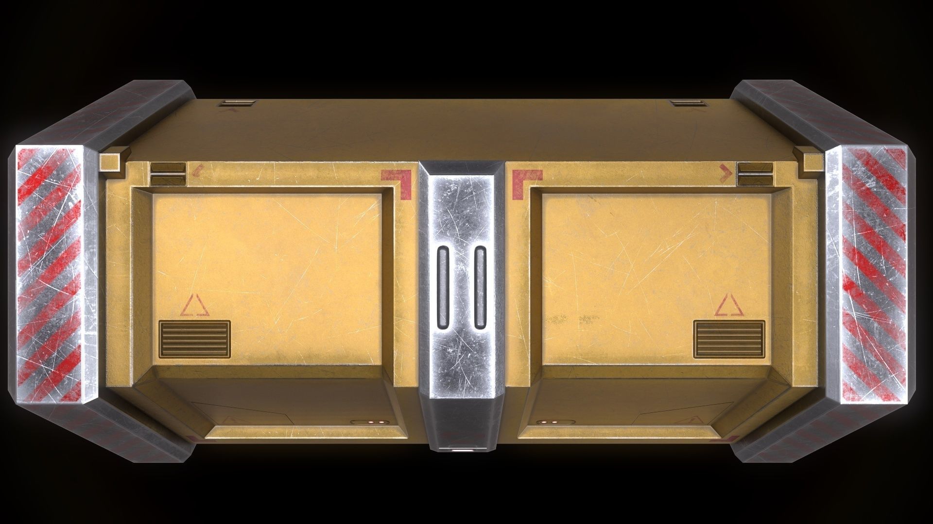 6 Models Scifi Crate Pack Openable Door Low-poly 3D model_80