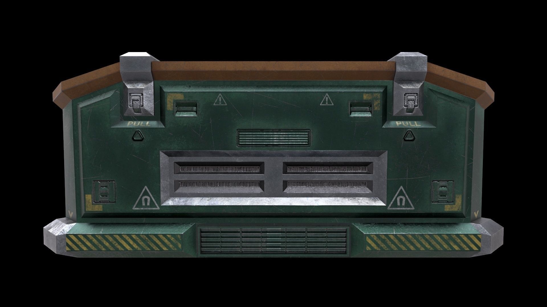 6 Models Scifi Crate Pack Openable Door Low-poly 3D model_21