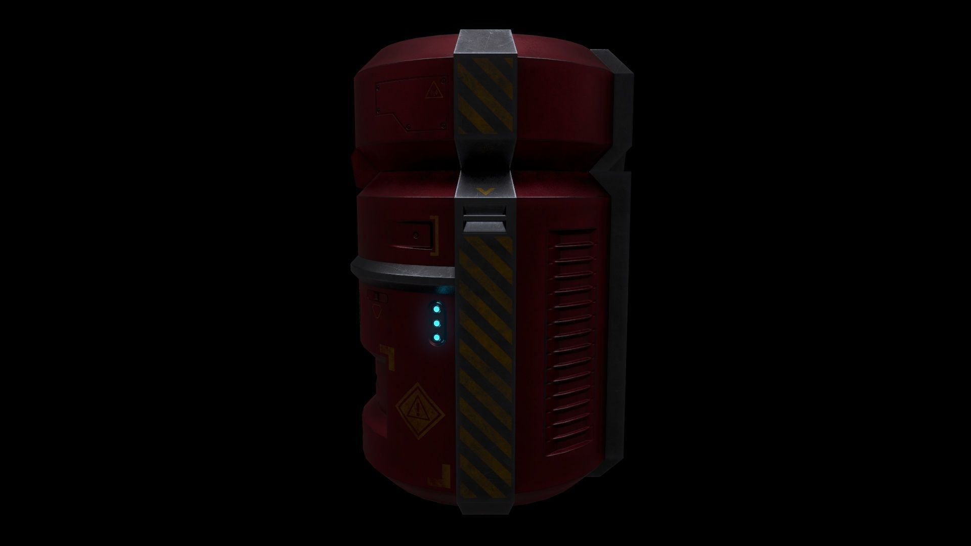 6 Models Scifi Crate Pack Openable Door Low-poly 3D model_93