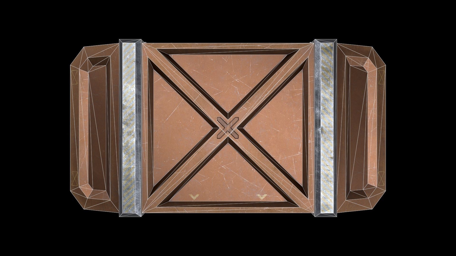 6 Models Scifi Crate Pack Openable Door Low-poly 3D model_30