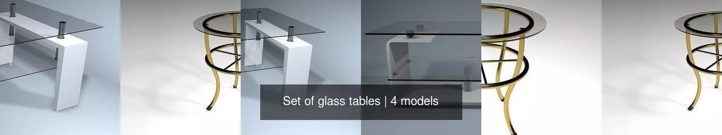 Set of glass tables 3D Model Collection_0