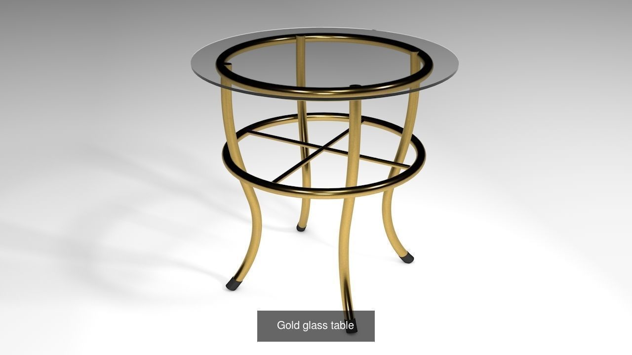 Set of glass tables 3D Model Collection_4