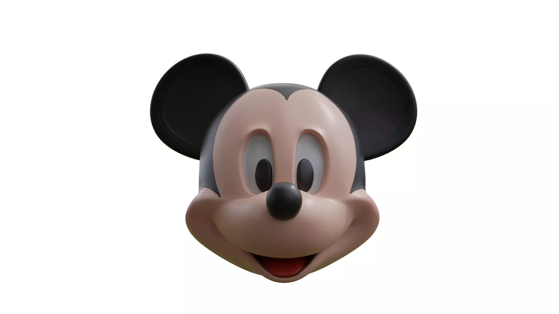 Mickey mouse head Low-poly 3D model_0