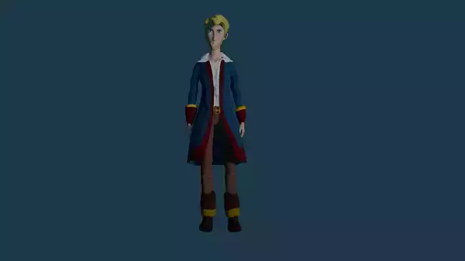 Guybrush Threepwood Monkey Island game ready 3D print  Low-poly 3D model