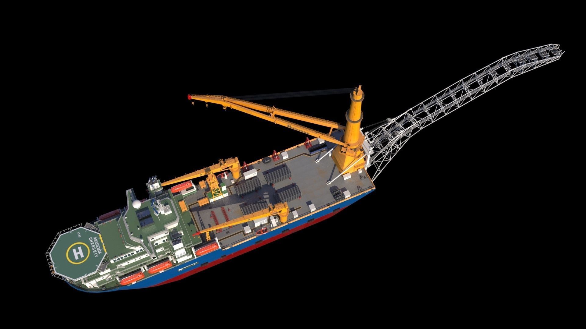 Akademik cherskiy  pipe layer 3D model_11