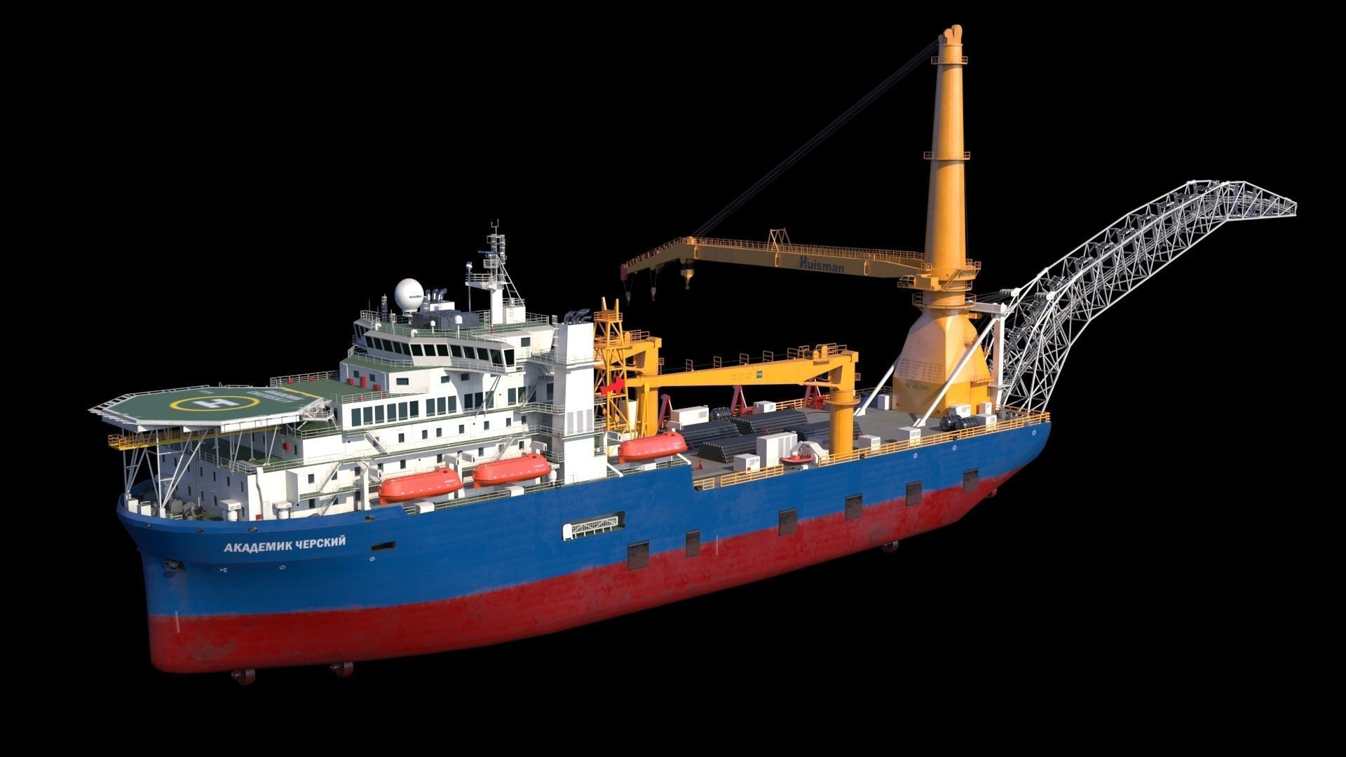 Akademik cherskiy  pipe layer 3D model_10