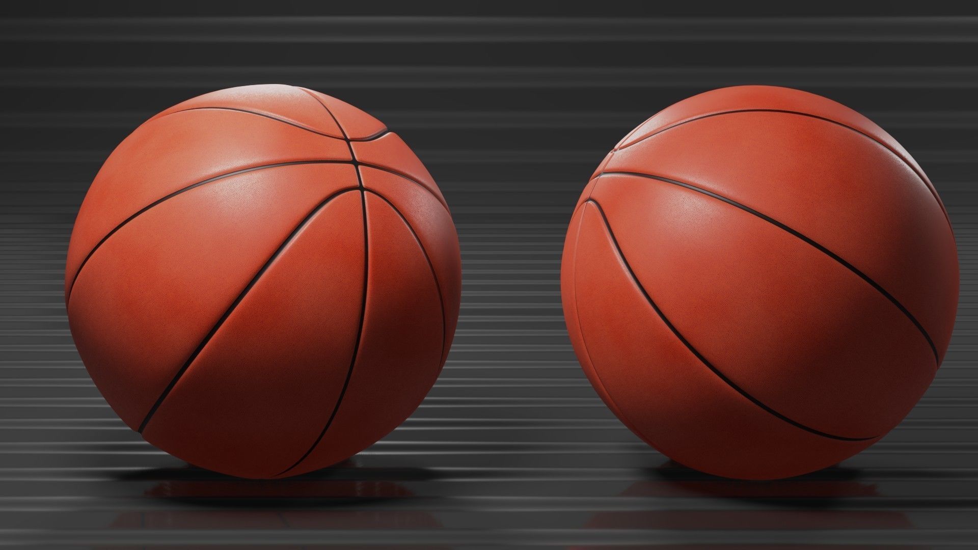 Basketball lowpoly ball Low-poly 3D model_1