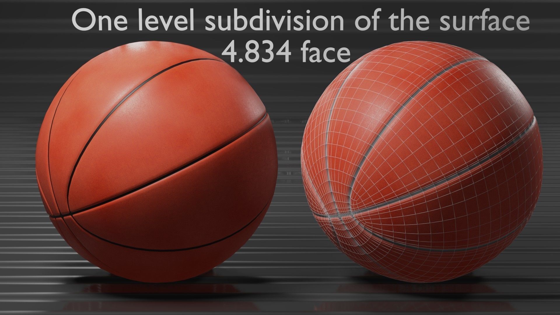Basketball lowpoly ball Low-poly 3D model_4