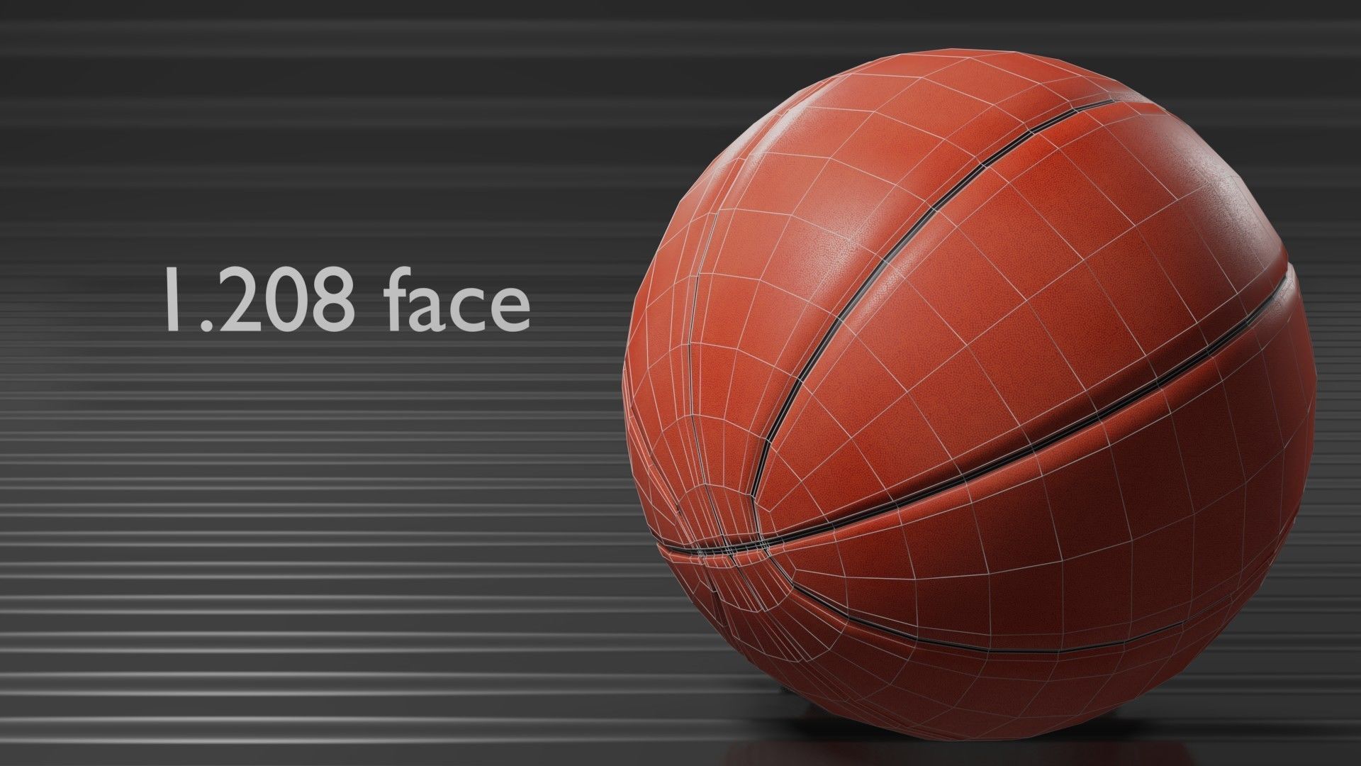 Basketball lowpoly ball Low-poly 3D model_2