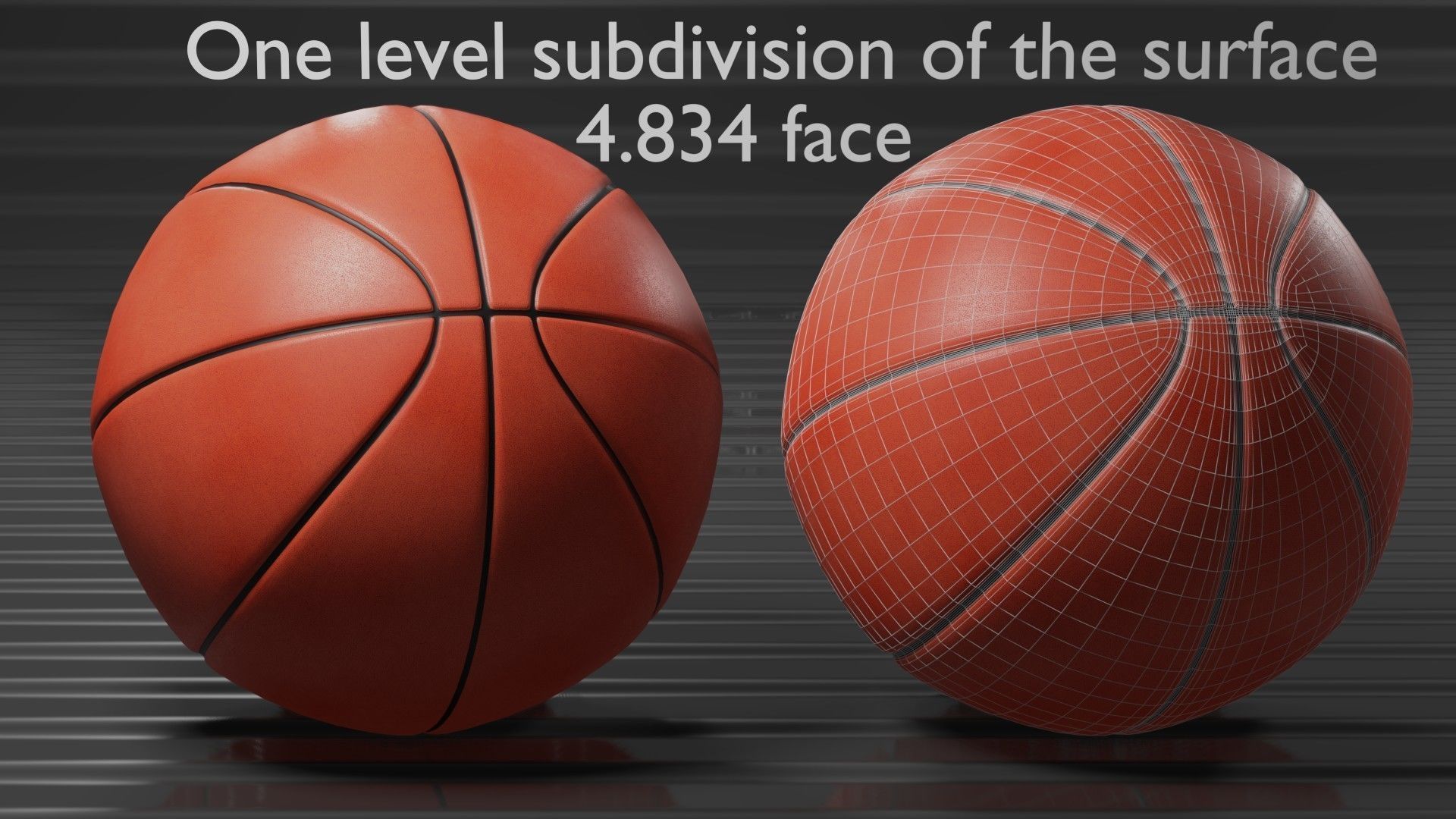 Basketball lowpoly ball Low-poly 3D model_5