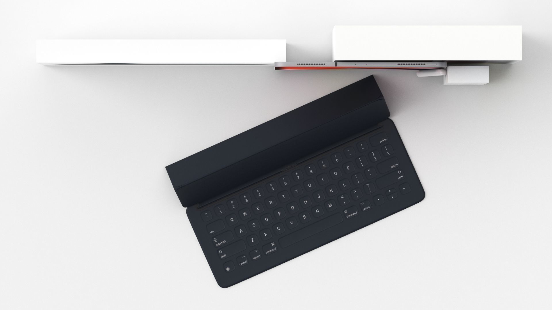 Apple iPad Pro 12-9 Inch Smart Keyboard Pencil Bundle With Box 3D model_12