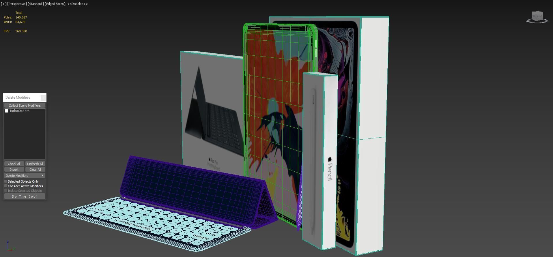 Apple iPad Pro 12-9 Inch Smart Keyboard Pencil Bundle With Box 3D model_3