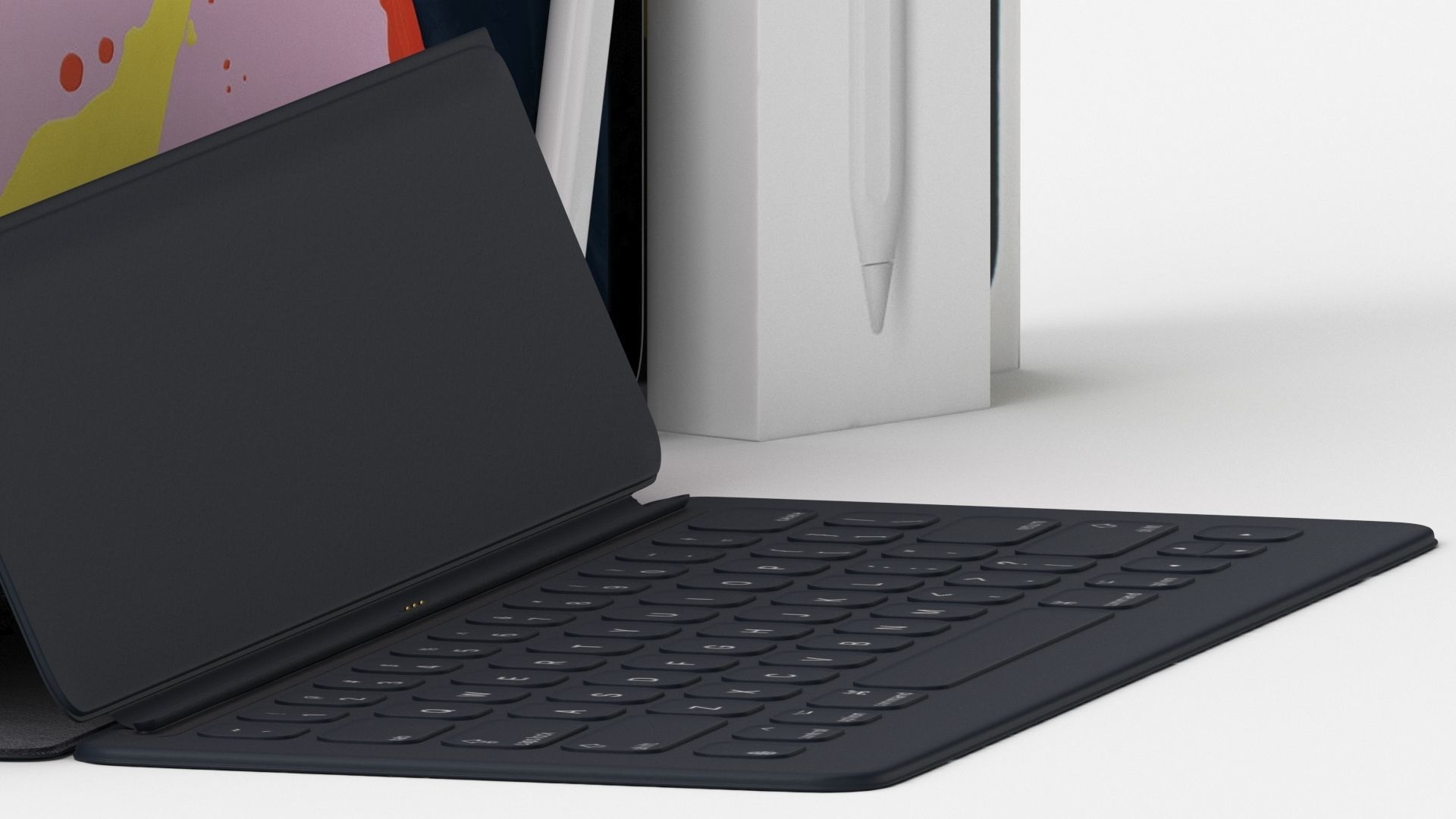 Apple iPad Pro 12-9 Inch Smart Keyboard Pencil Bundle With Box 3D model_10
