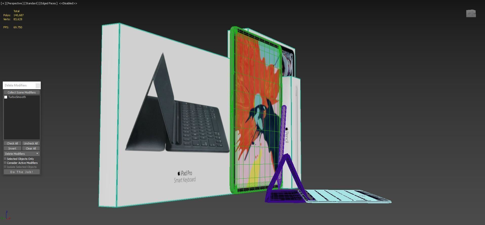 Apple iPad Pro 12-9 Inch Smart Keyboard Pencil Bundle With Box 3D model_5