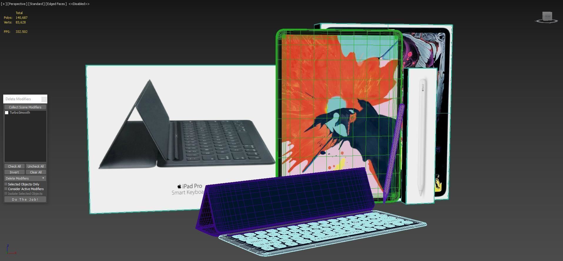 Apple iPad Pro 12-9 Inch Smart Keyboard Pencil Bundle With Box 3D model_2