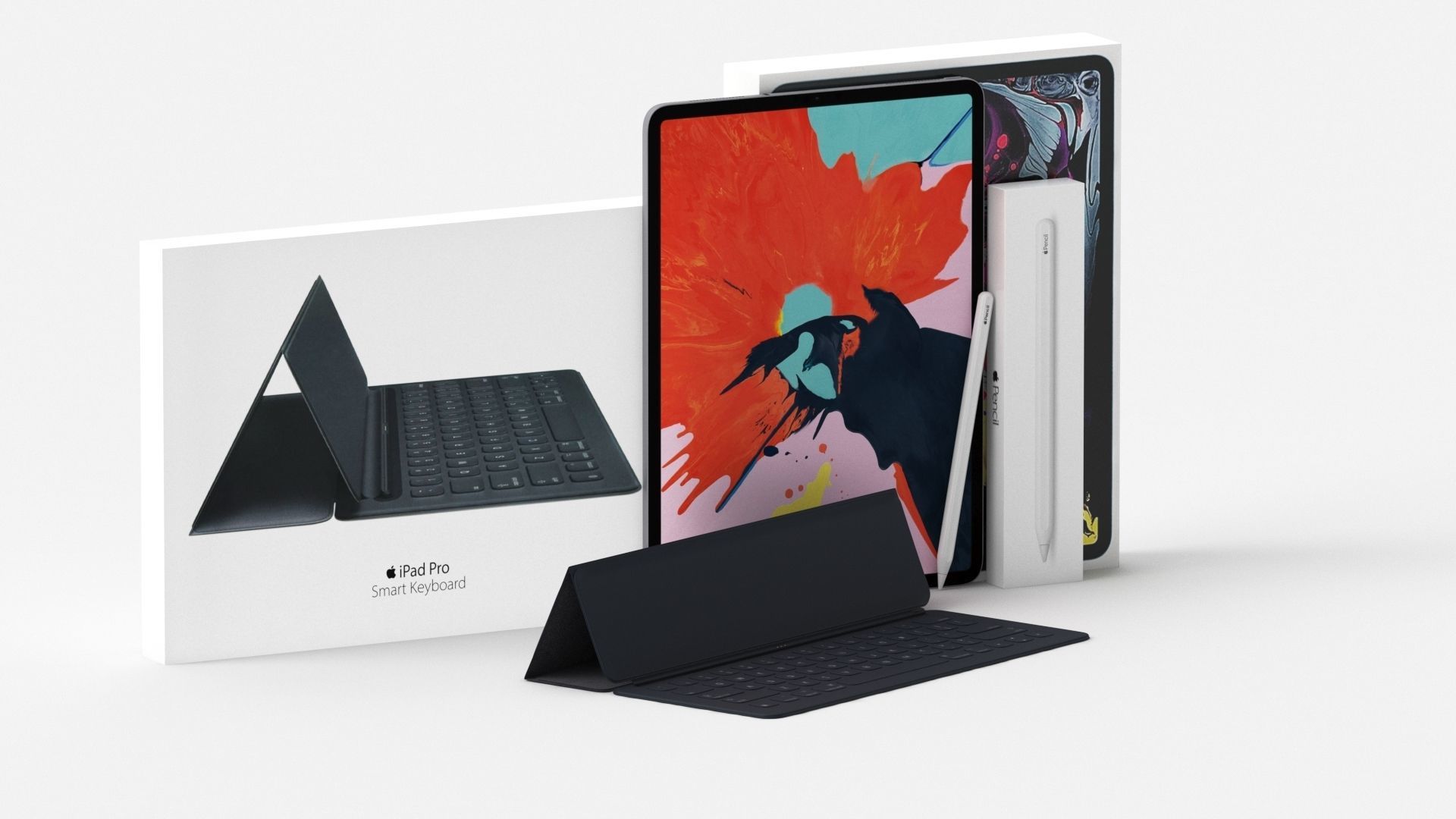 Apple iPad Pro 12-9 Inch Smart Keyboard Pencil Bundle With Box 3D model_14
