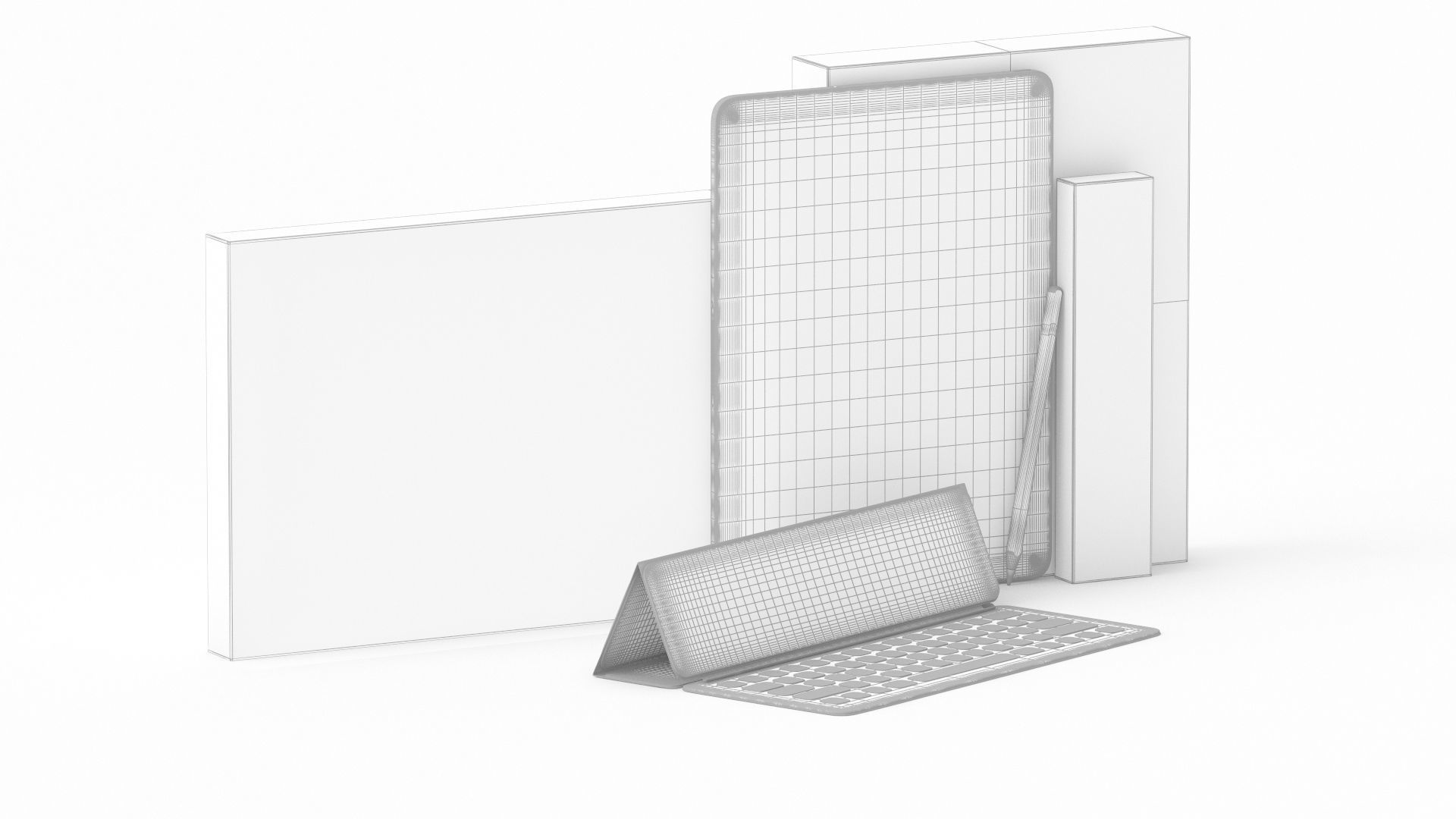 Apple iPad Pro 12-9 Inch Smart Keyboard Pencil Bundle With Box 3D model_6